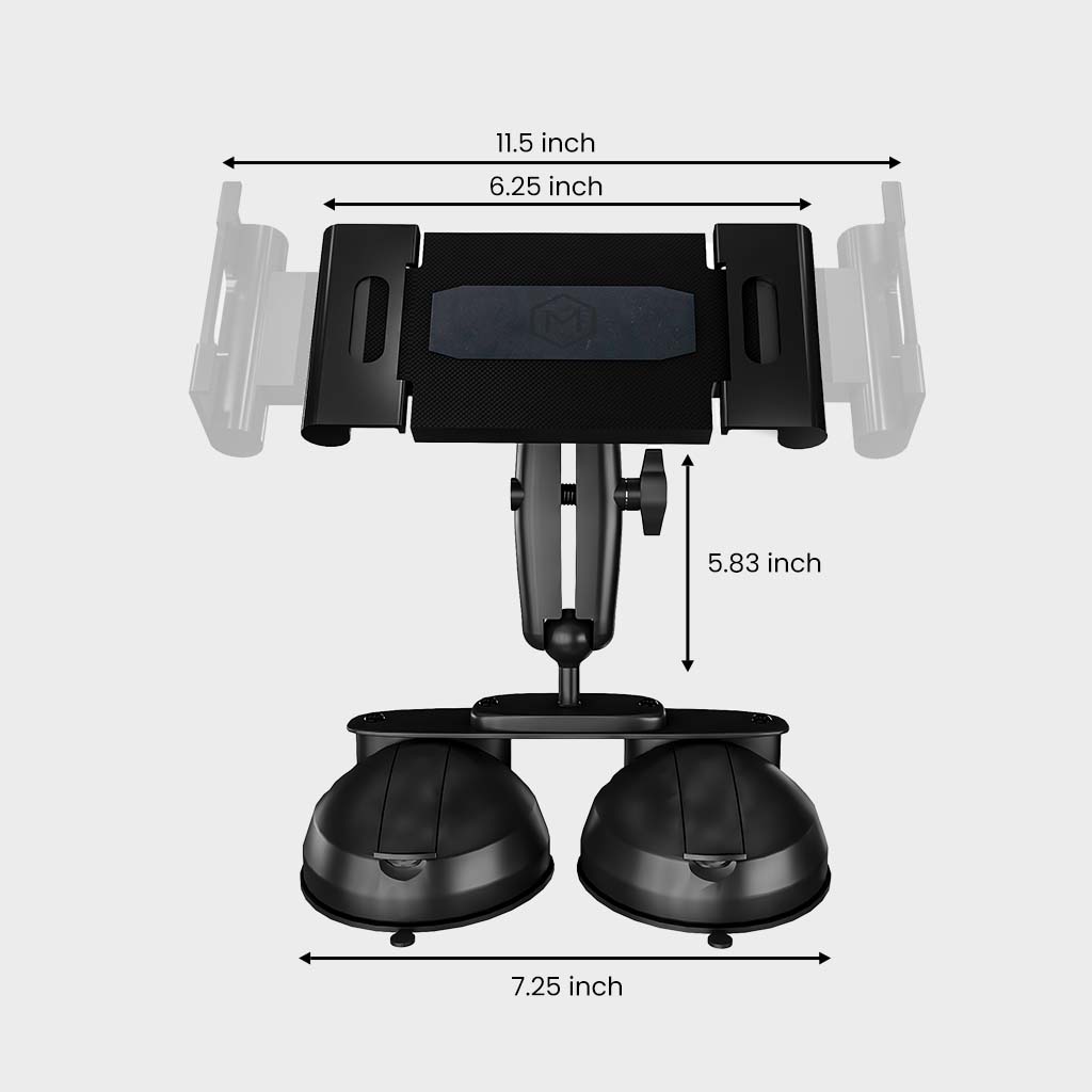 Quick Lock Dual Suction Cup Tablet Holder – Industrial iPad & Z Fold Mount