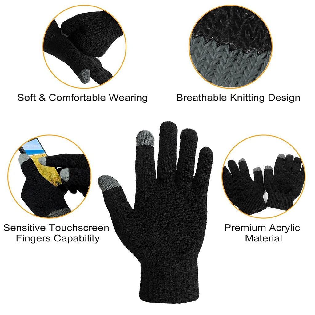 Touchscreen Winter Gloves – Warm Knit Texting Gloves