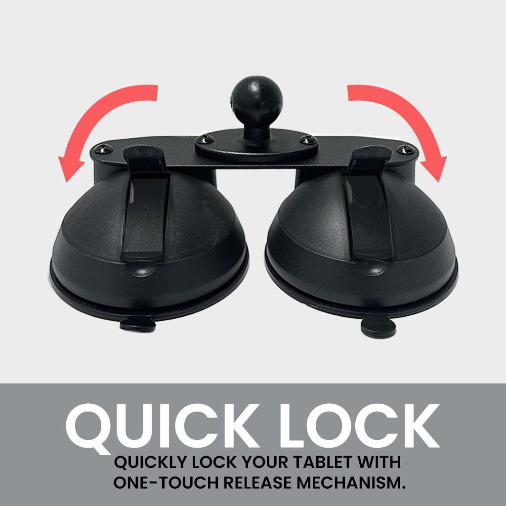 Quick Lock Dual Suction Cup Tablet Holder