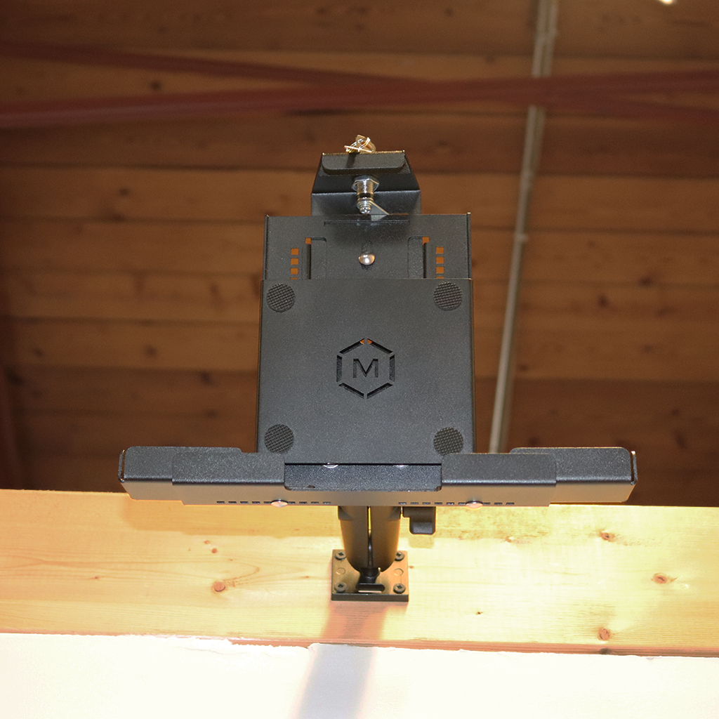 9”–13” AMPS Drill Base Tablet Holder – Metal Locking Industrial iPad Mount