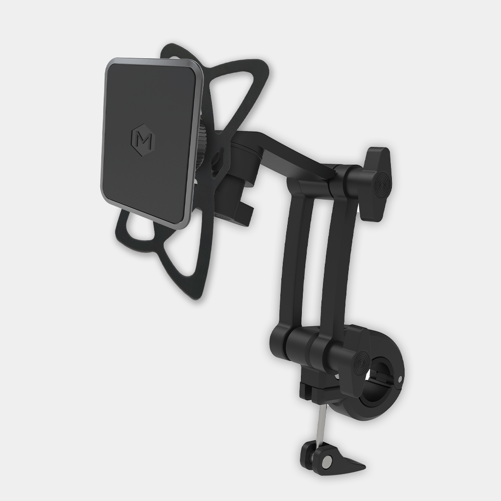 Magnetic Fitness Phone Mount – 360° Adjustable Clamp for Treadmill Bike Gym Racks