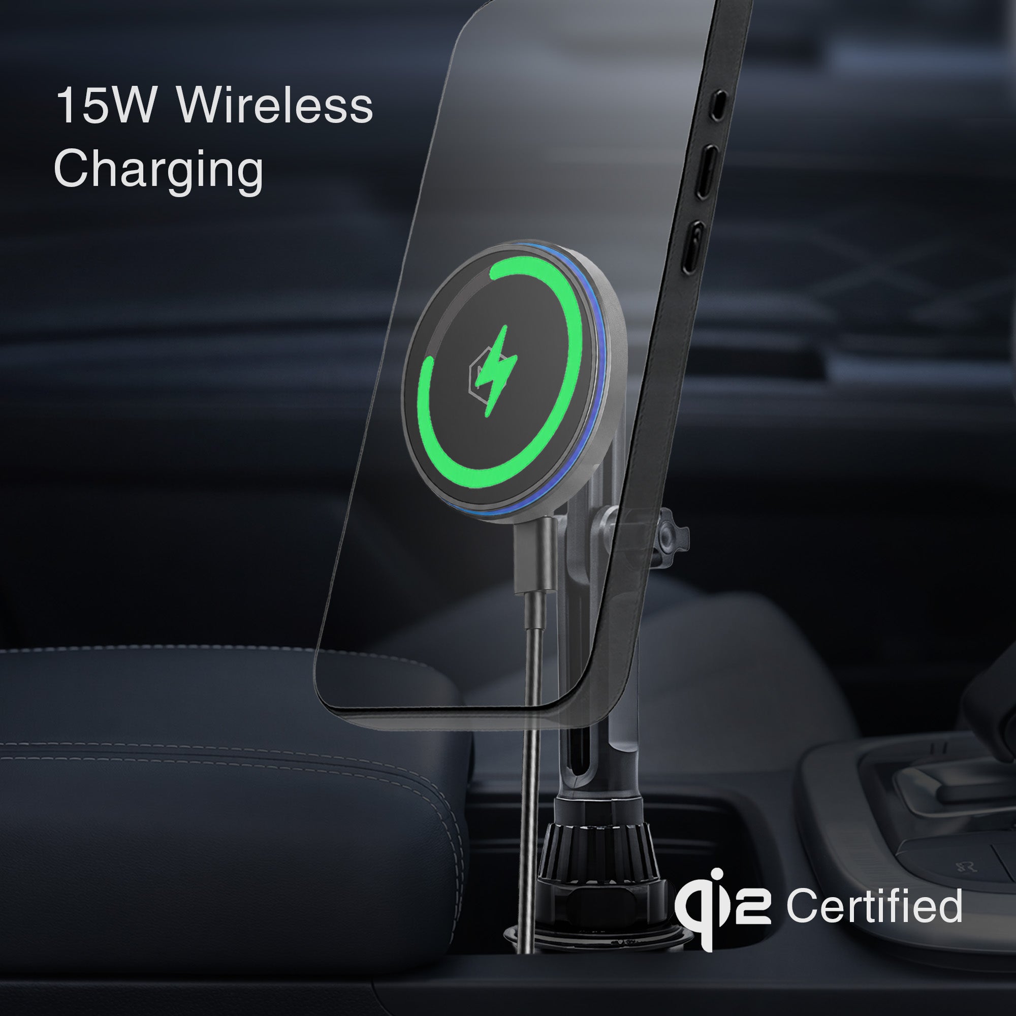 Mag Switch Qi2 Wireless Cup Holder Phone Mount