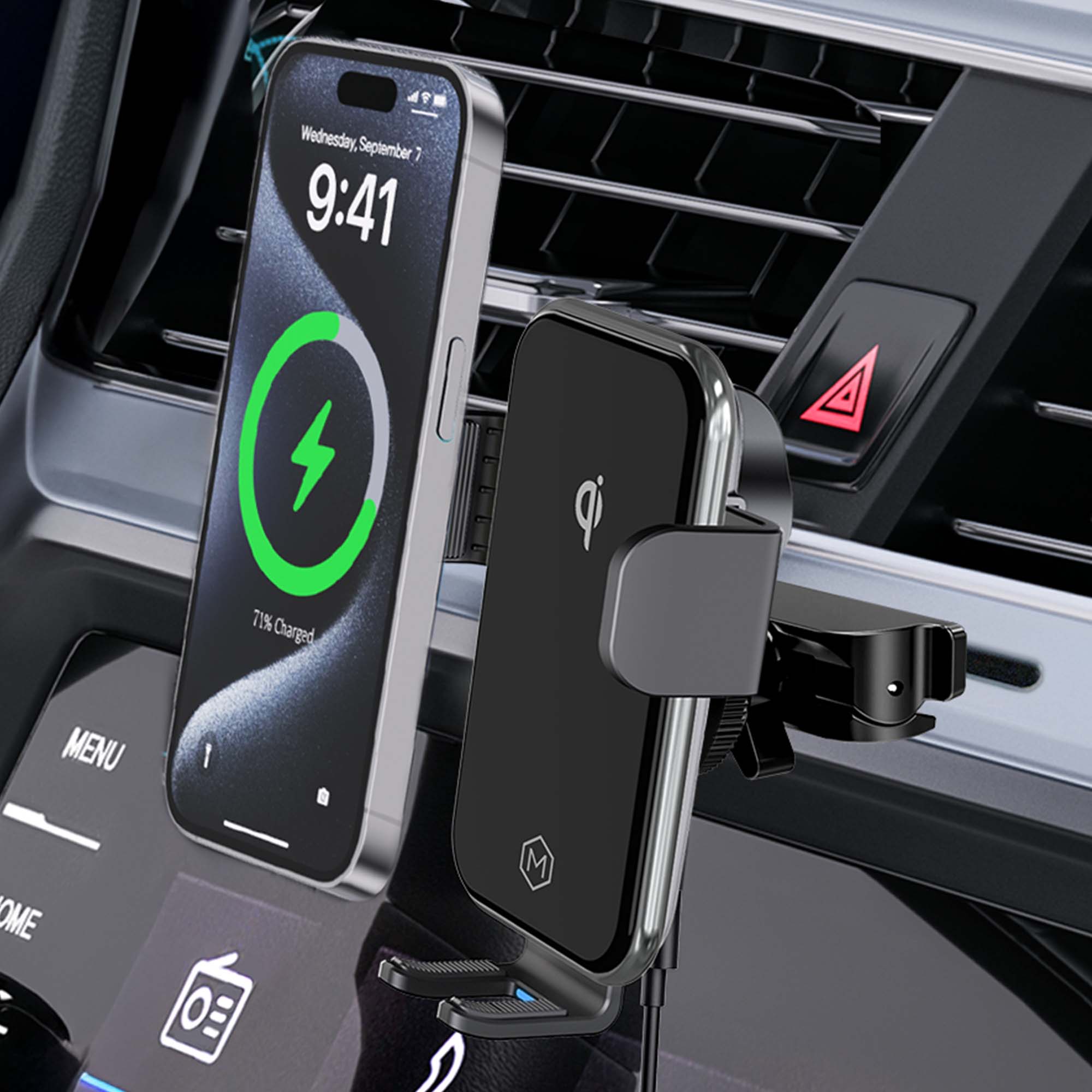 Auto Grip CD Slot Wireless Car Charger – Qi-Certified Auto-Clamp Phone Mount
