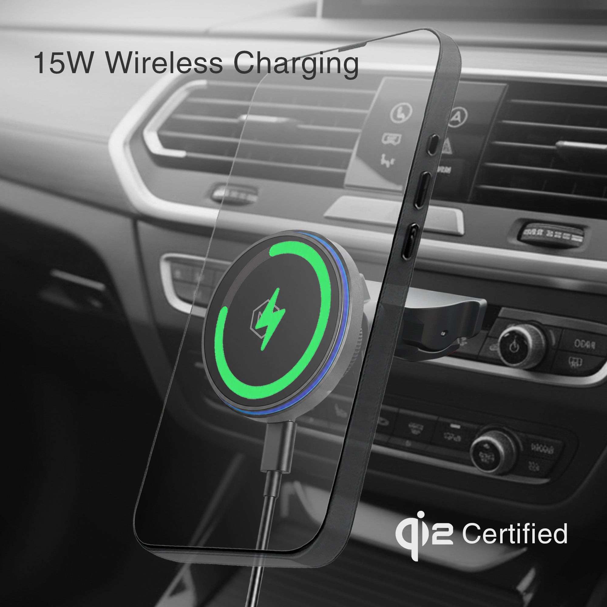 MagSwitch Qi2 Wireless Charger CD Slot Phone Mount