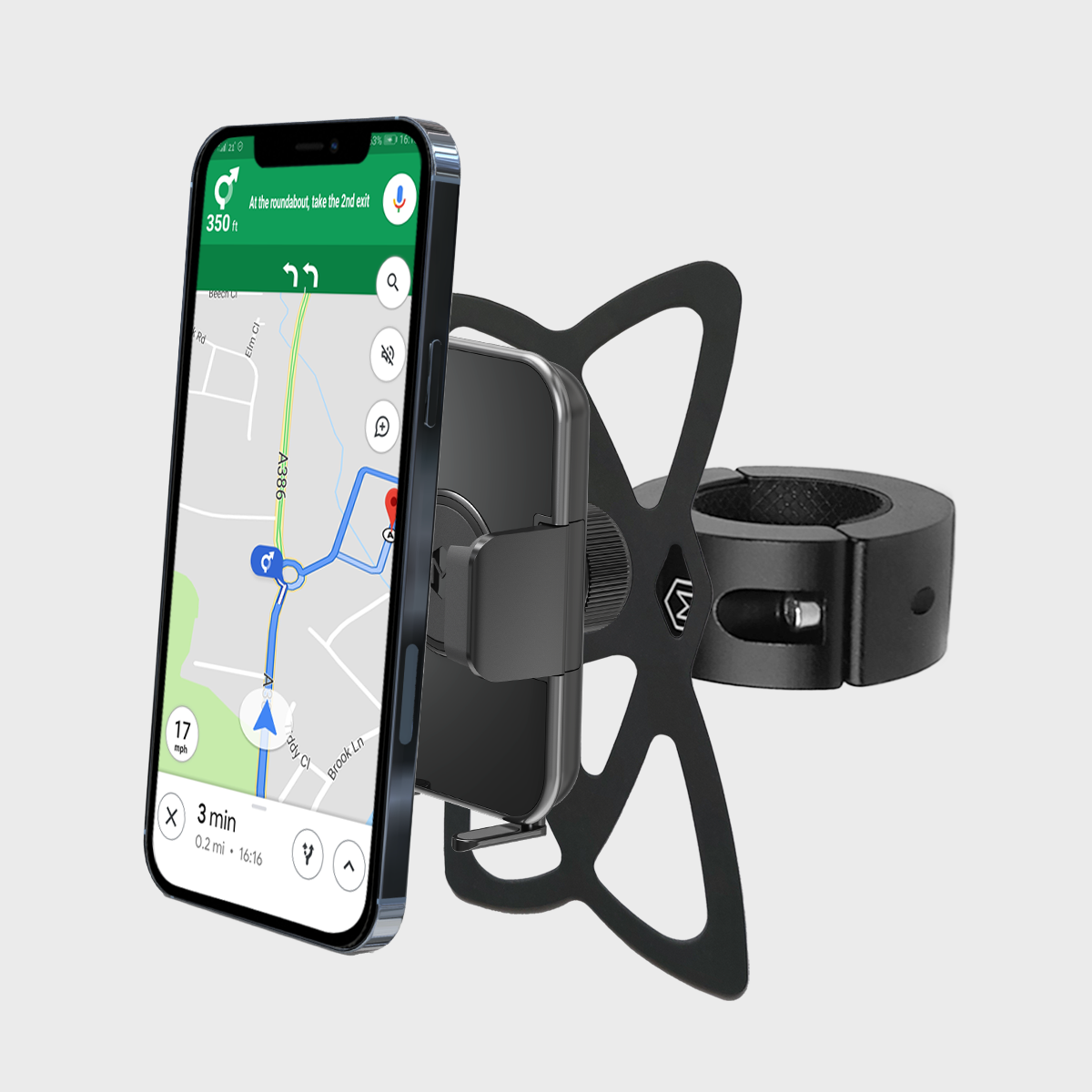 One Touch Handlebar Bike Phone Mount for iPhone & Android