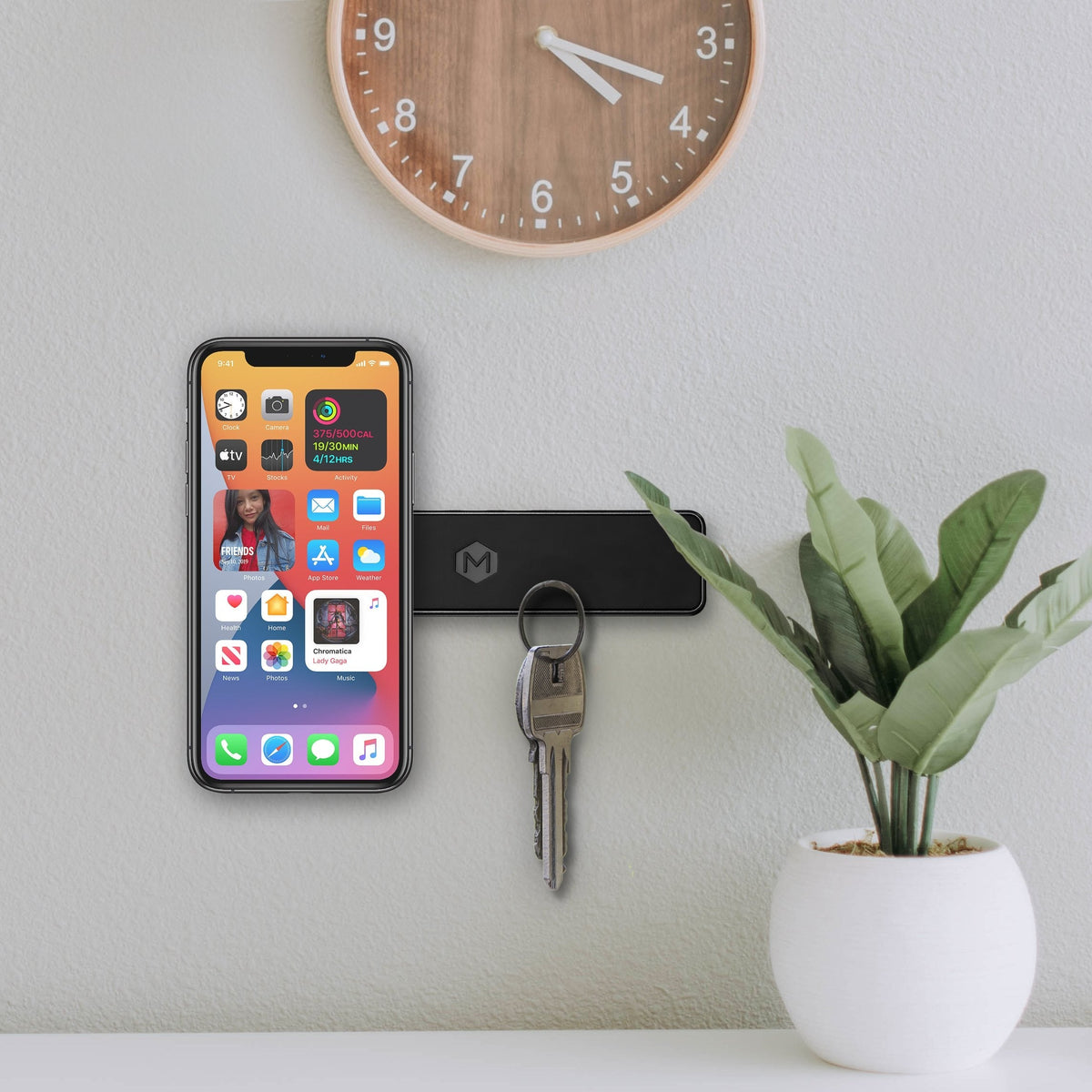 Rectangular Magnetic Wall Mount – 4 Magnet Compact Holder for Phone & Tablet