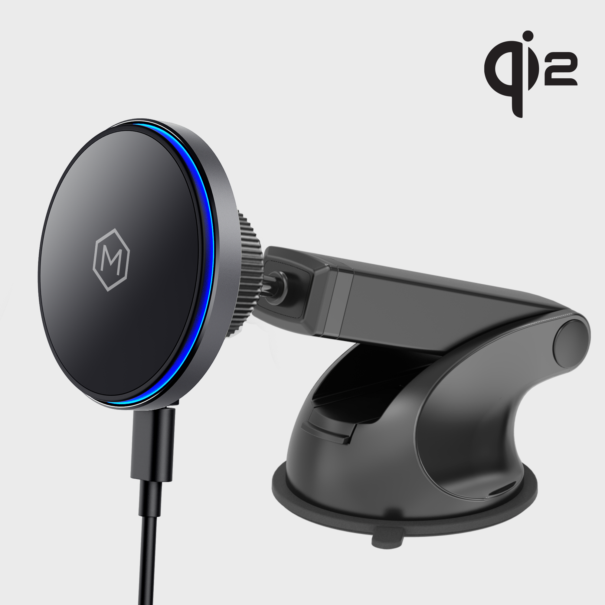 Mag Switch Qi2 Wireless Charger – Telescopic Suction Cup MagSafe-Compatible Mount