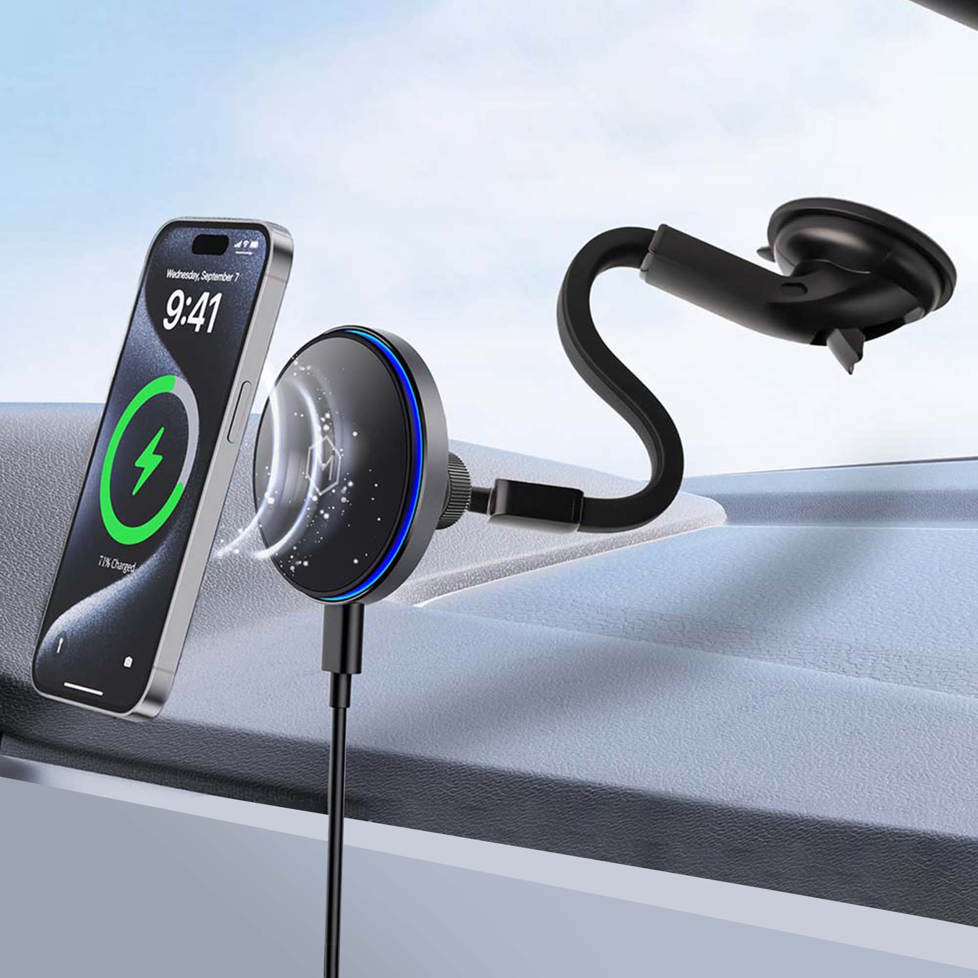 Mag Switch Qi2 Wireless Charger & Flexible Gooseneck Mount