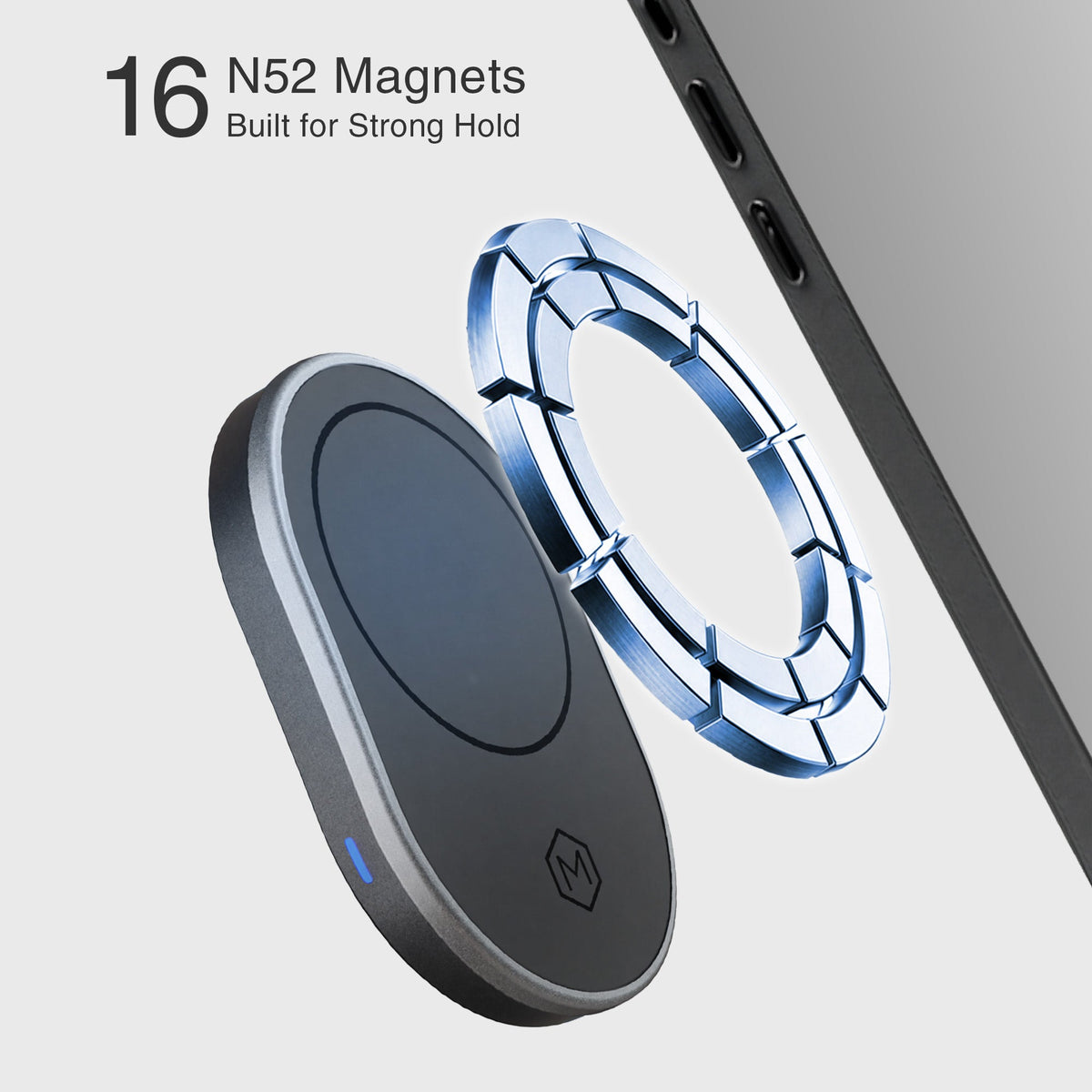 MagSafe Wireless Charger Suction Cup Phone Mount