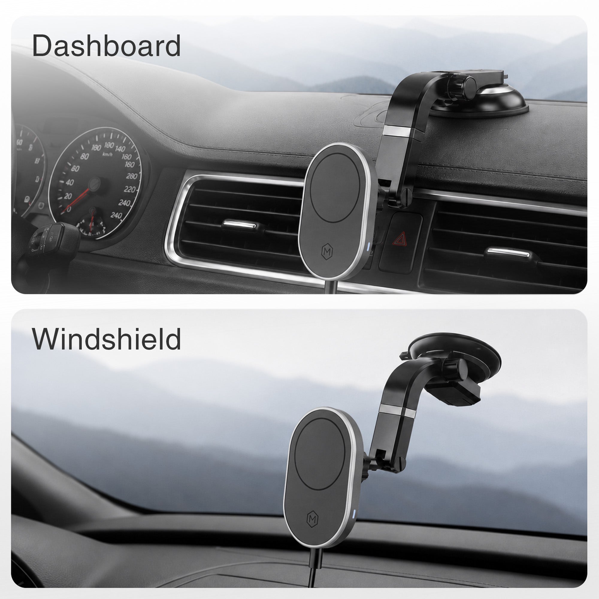 MagSafe Wireless Charger Suction Cup Phone Mount