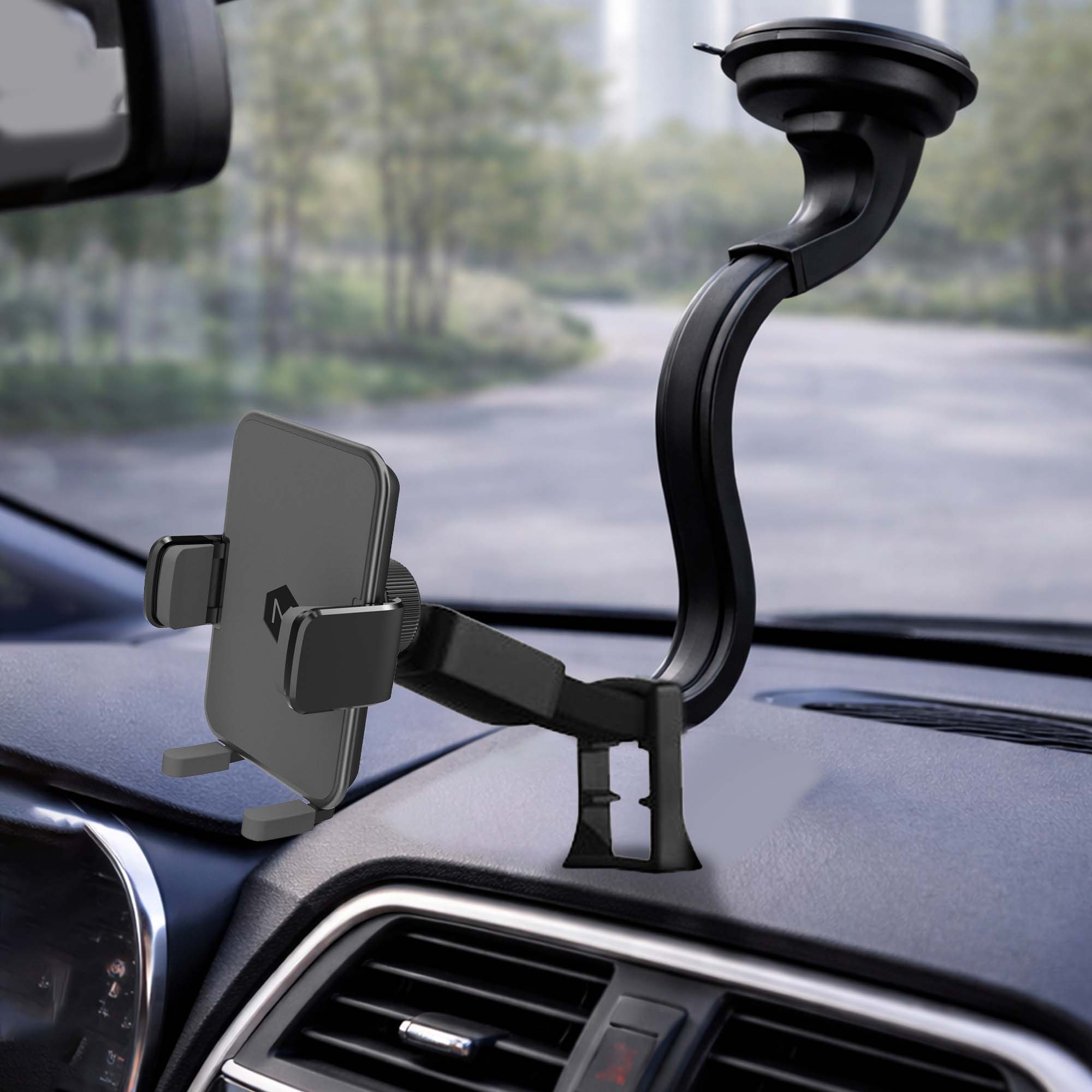 Auto Grip Wireless Car Charger Flexible Gooseneck Phone Mount Qi Certified Auto-Clamp for iPhone and Android