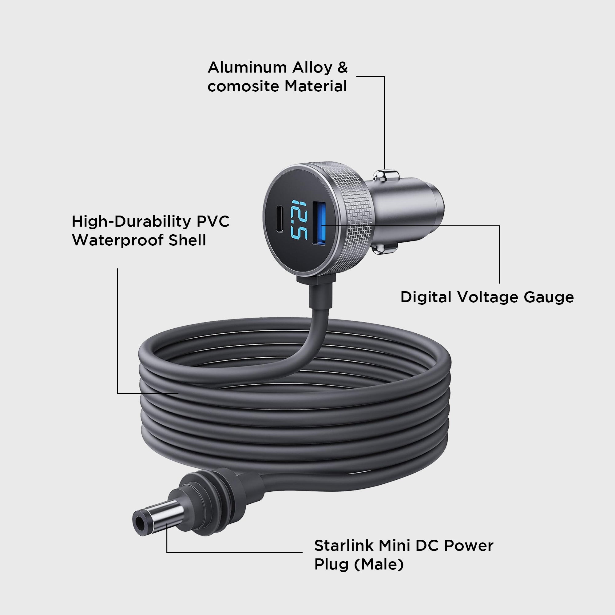 Starlink Mini Car Charger - 2 Ports