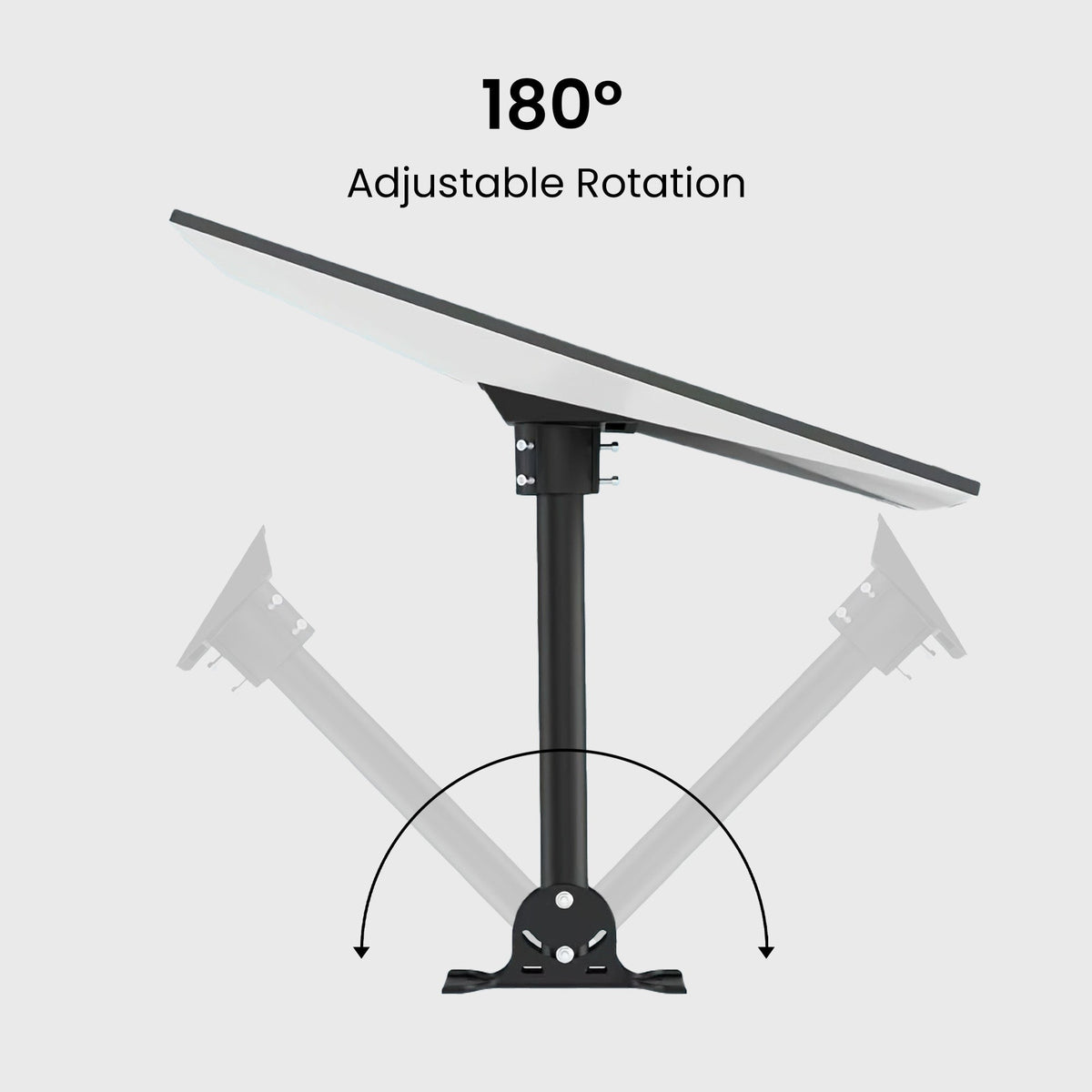 Tools and screws included for assembly of the roof mount kit, displayed alongside the pipe adapter bracket and mount base