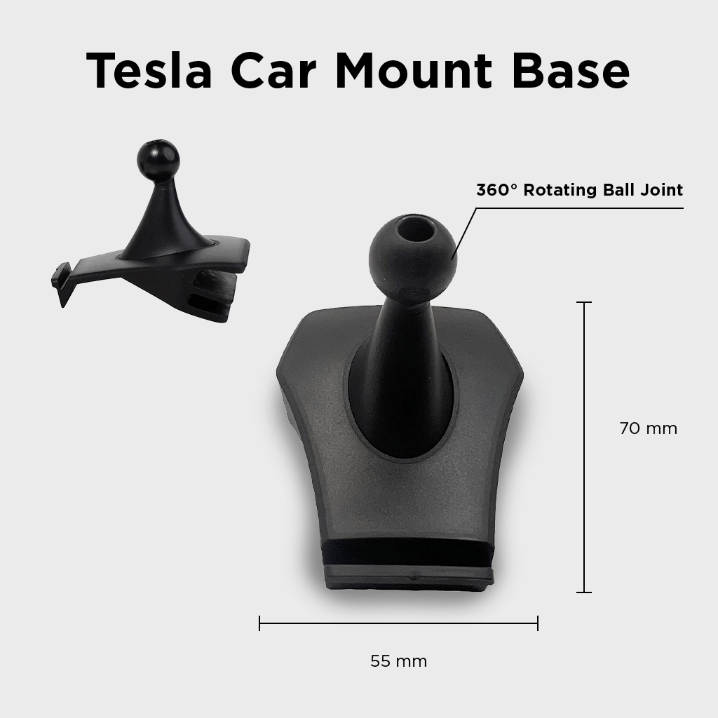 Tesla Phone Mount for Model 3 & Y – Grip Cradle Holder 360° Rotation No Adhesives