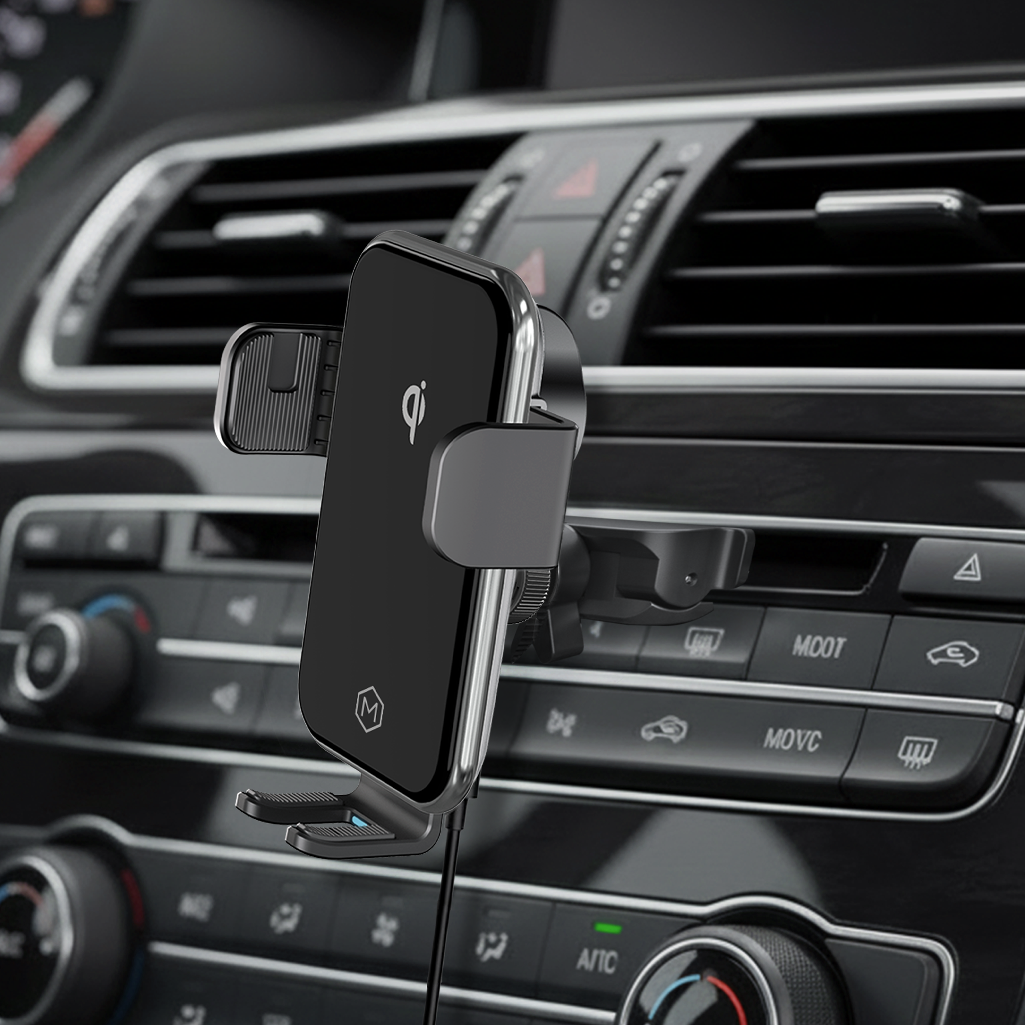 Auto Grip CD Slot Wireless Car Charger – Qi-Certified Auto-Clamp Phone Mount