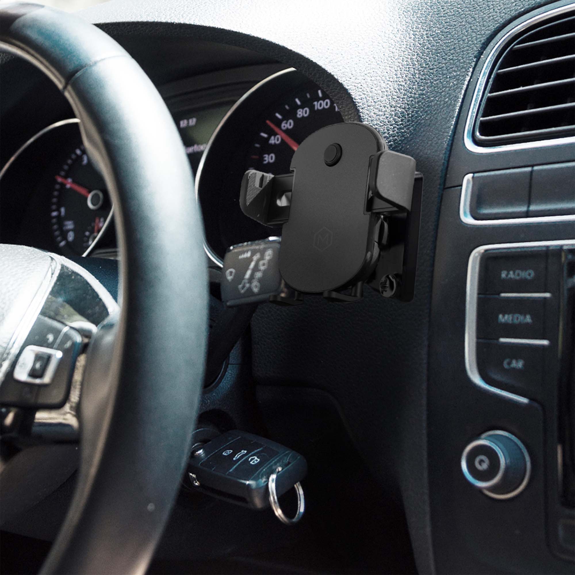 AMPS Drill Base Plate Universal Phone Holder for iPhone & Android - Grip Cradle