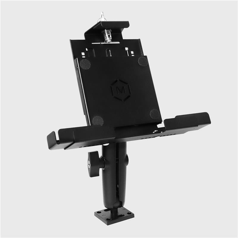 9”–13” AMPS Drill Base Tablet Holder – Metal Locking Industrial iPad Mount