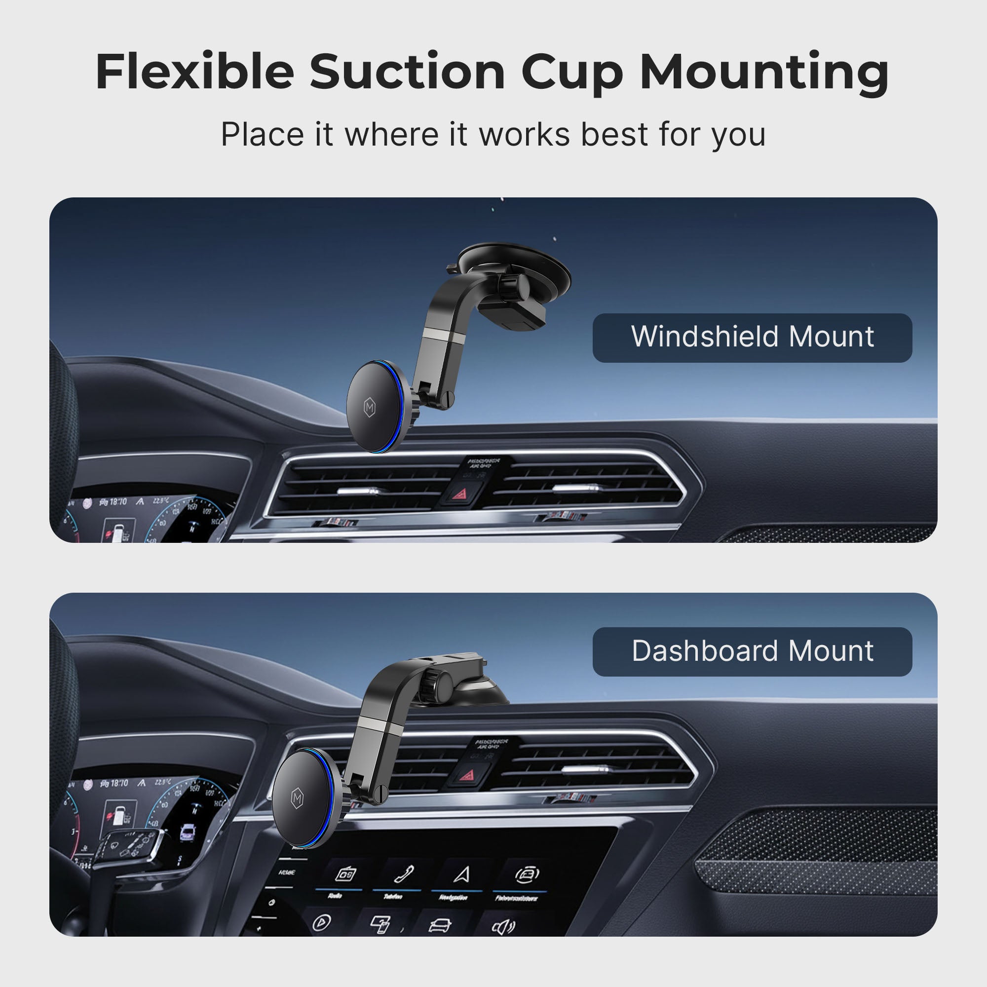 Mag Switch Qi2 Wireless Charger & Multi-Angle Suction Mount