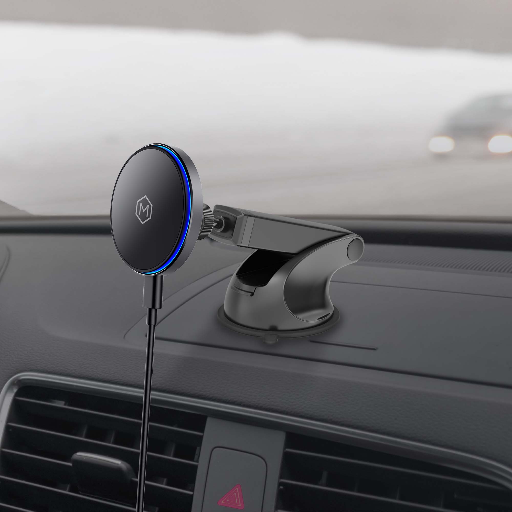 Mag Switch Qi2 Wireless Charger – Telescopic Suction Cup MagSafe-Compatible Mount