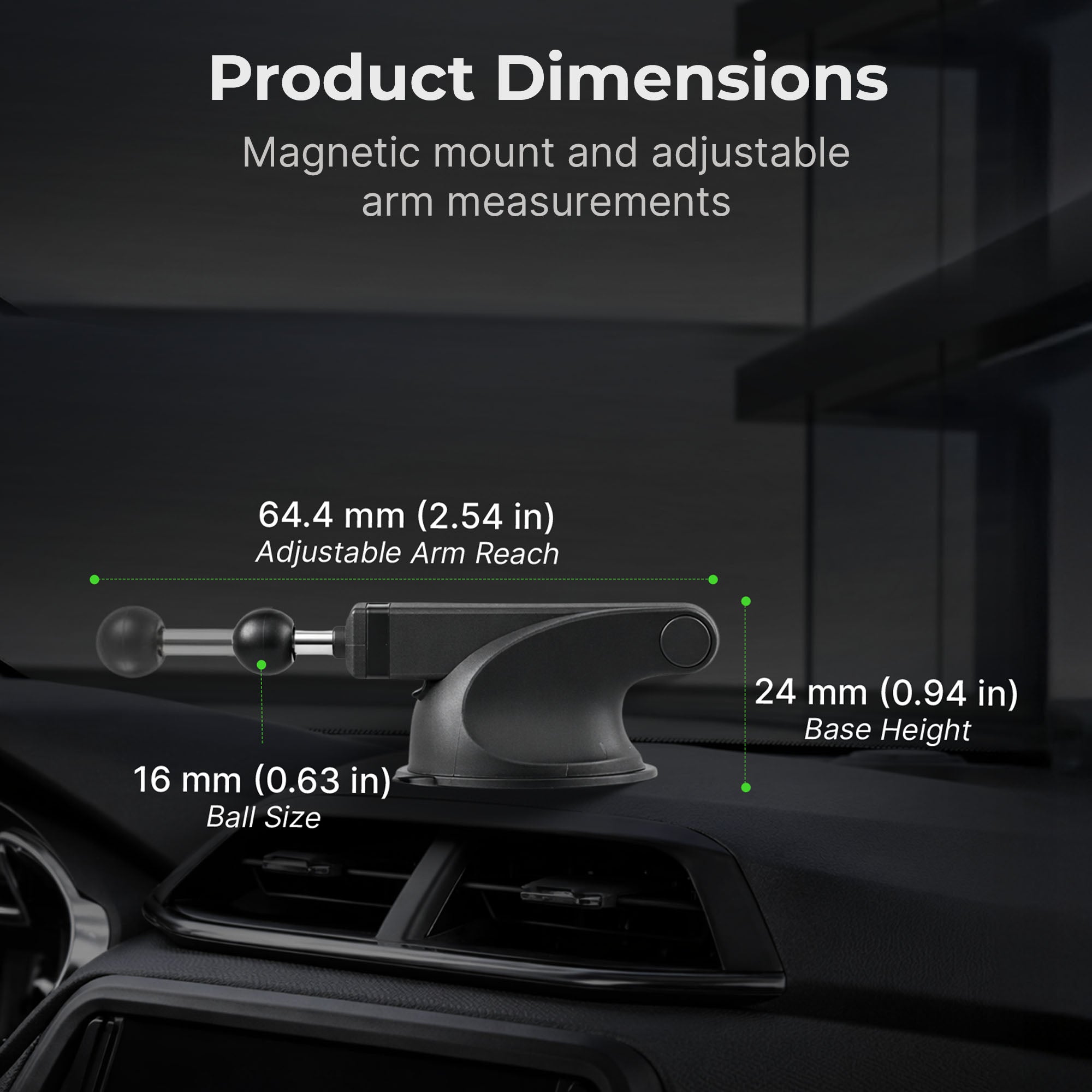 MagSafe Magnetic Car Dash Phone Mount For iPhone and Android
