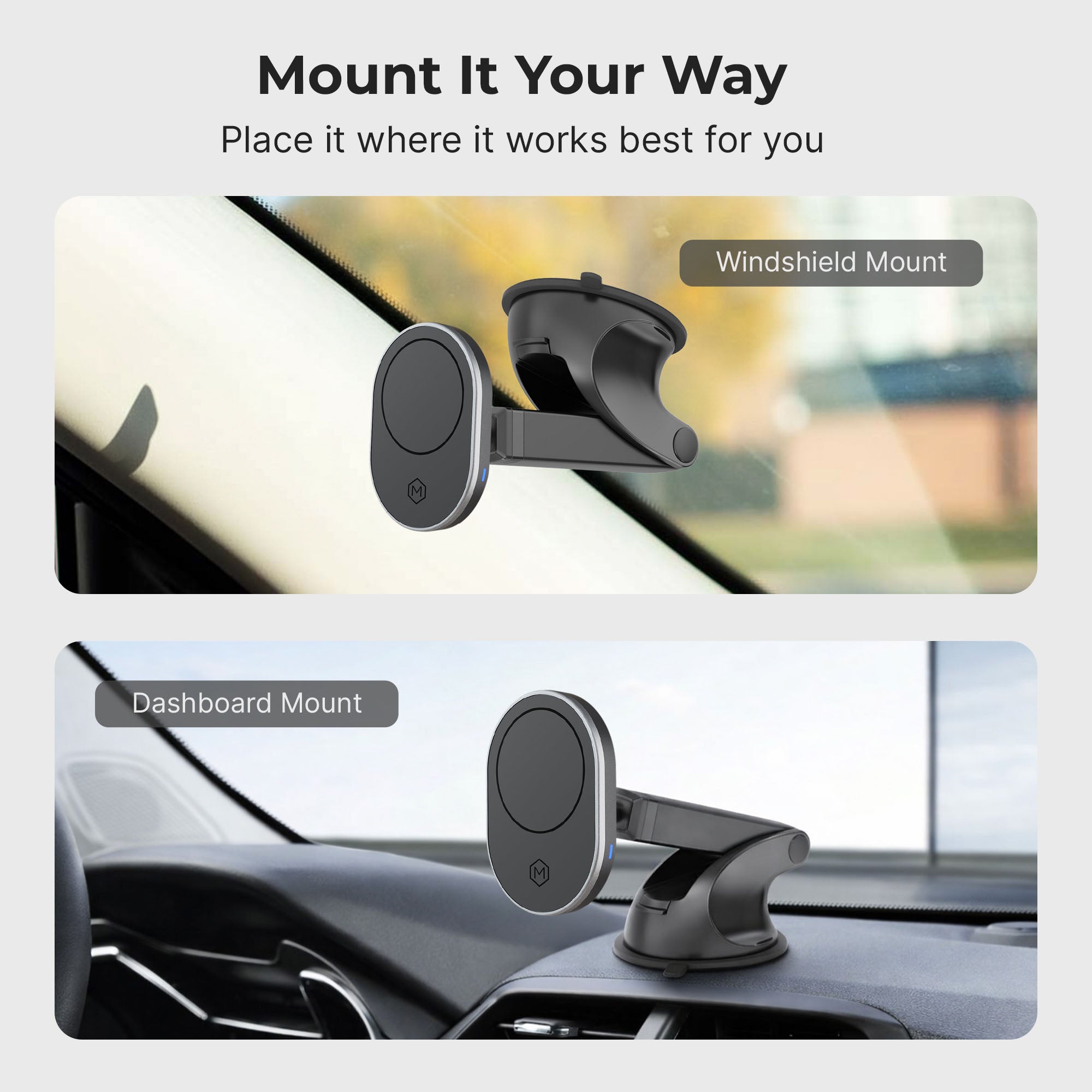 MagSafe Wireless Car Charger Suction Cup Mount (Version 2.0)