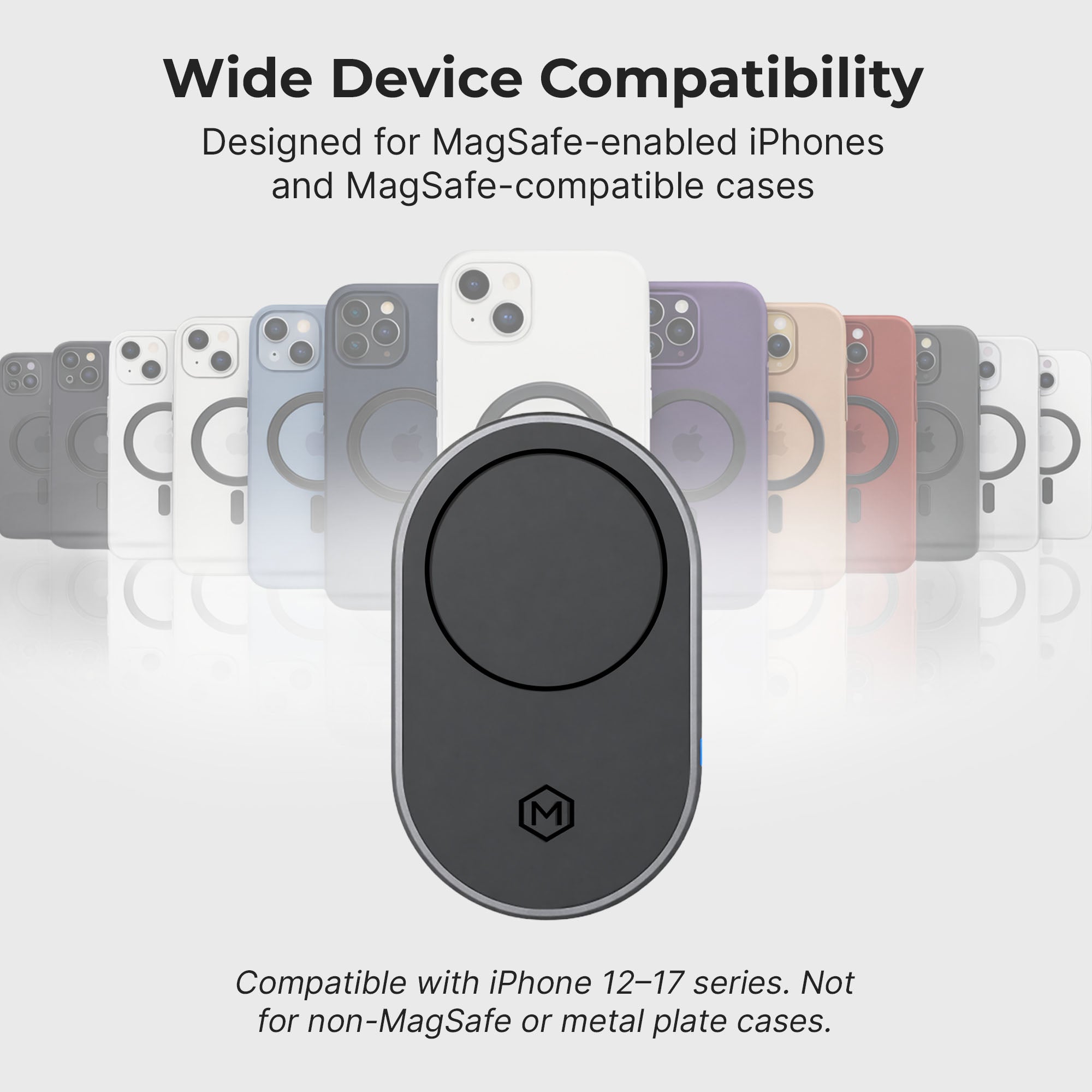 MagSafe Wireless Car Charger Mount – AMPS Drill Base 1200gf N52 Magnets 15W Charging