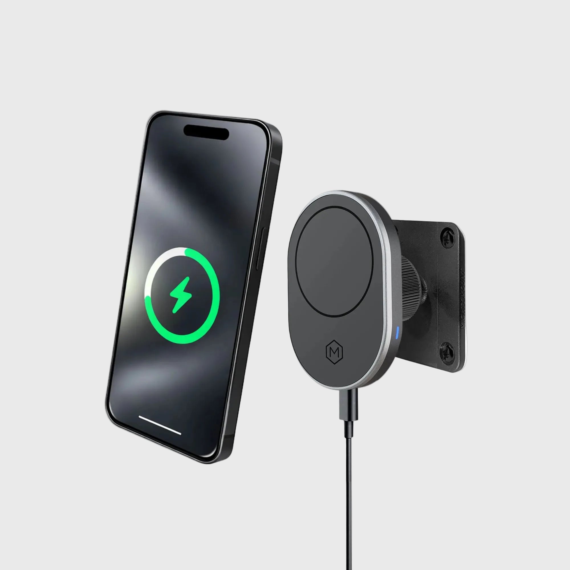 MagSafe Wireless Car Charger Mount – AMPS Drill Base 1200gf N52 Magnets 15W Charging