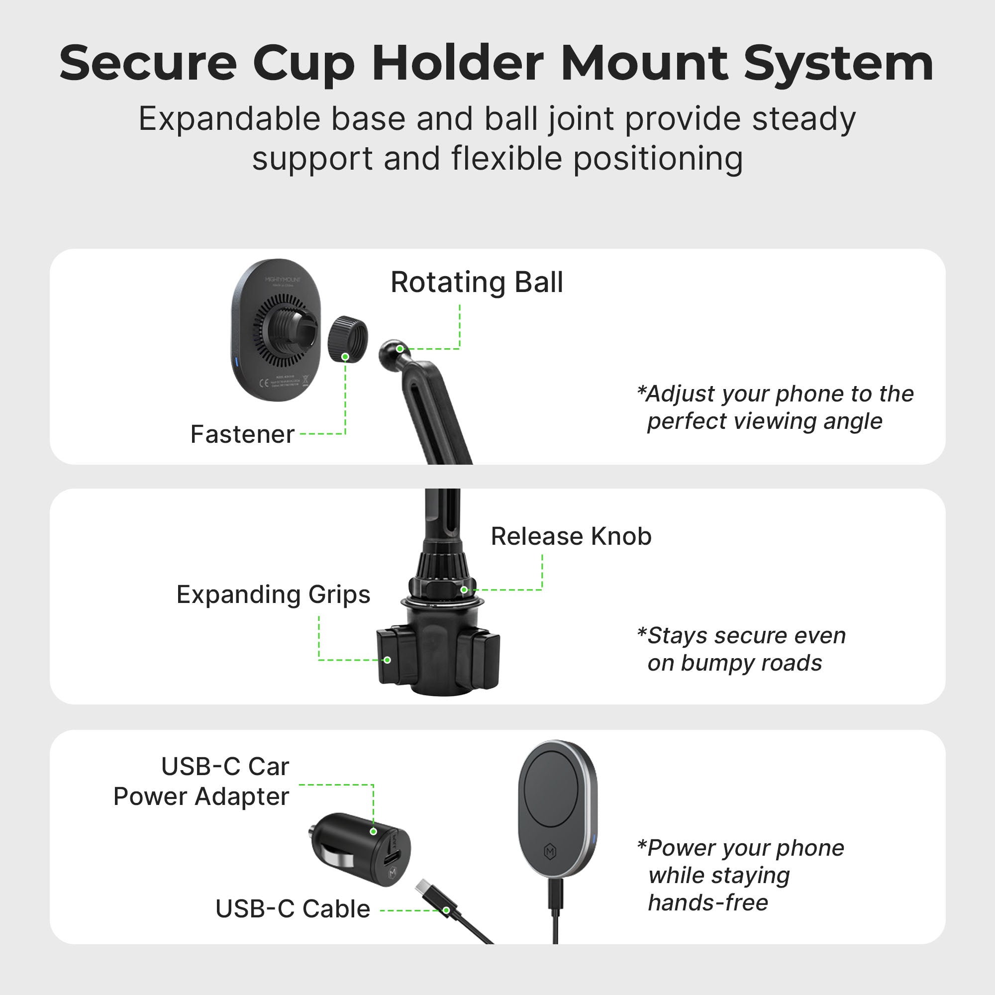 MagSafe Wireless Charging Cup Holder Phone Mount (Version 2.0)