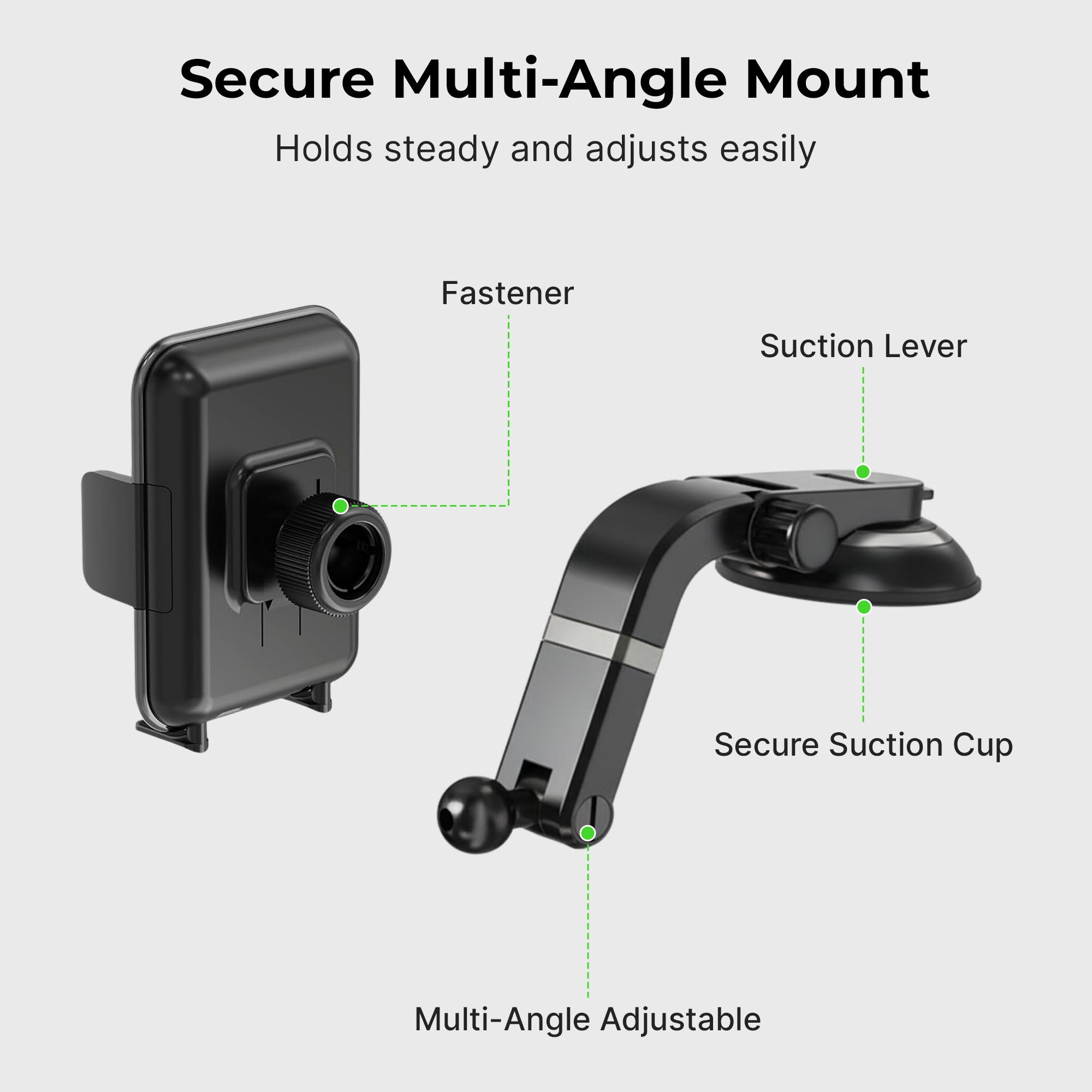 One Touch Cradle Mount with Multi-Angle Adjustable Suction Cup