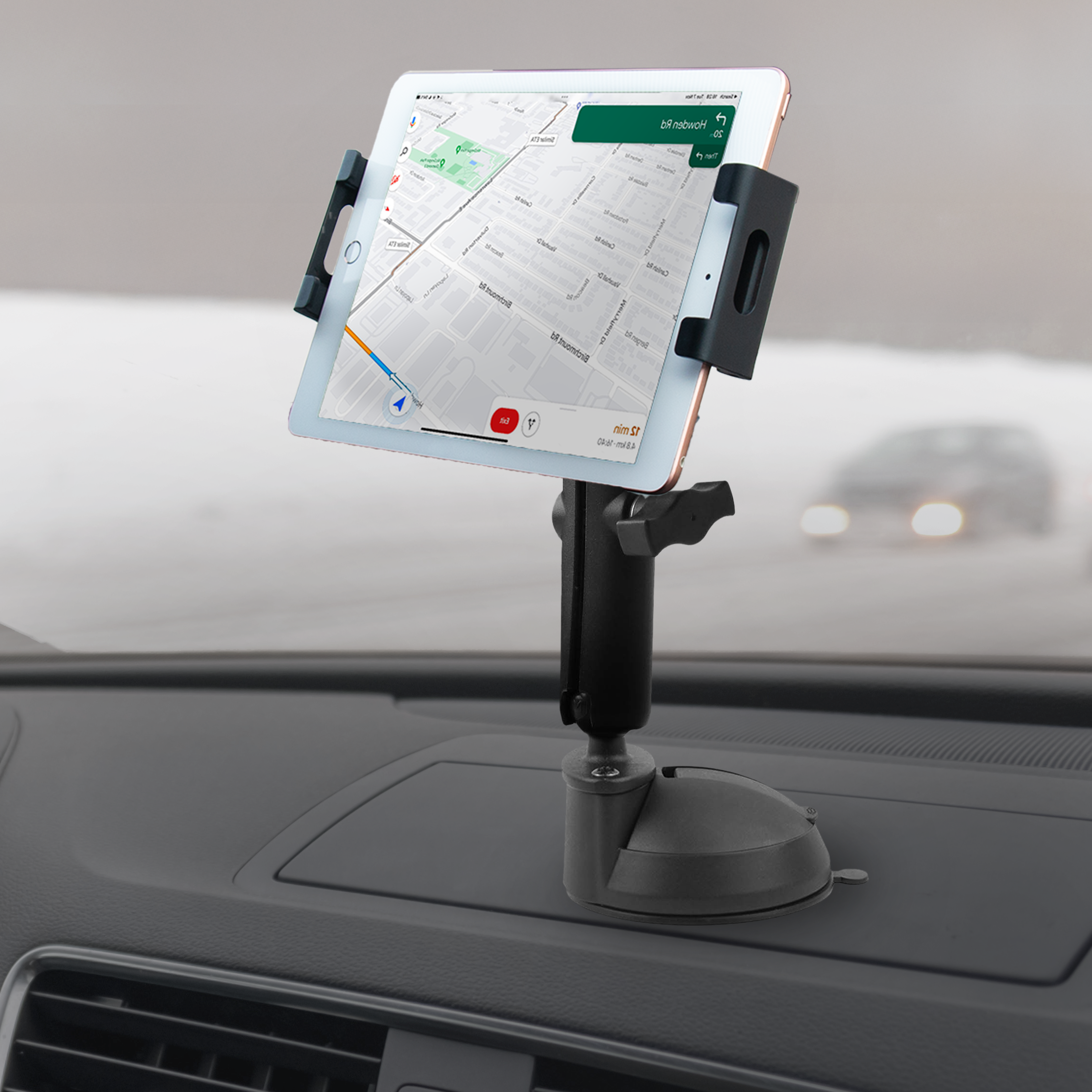 Cup Holder iPad & Tablet Mount – Adjustable Arm 6.25”–13” Devices 360° Rotation