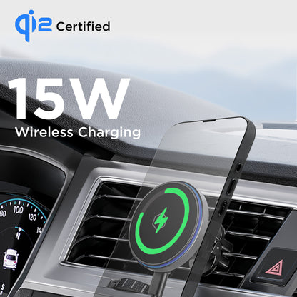 Mag Switch Qi2 Wireless Charger Magnetic Vent Car Phone Mount for iPhone and Android