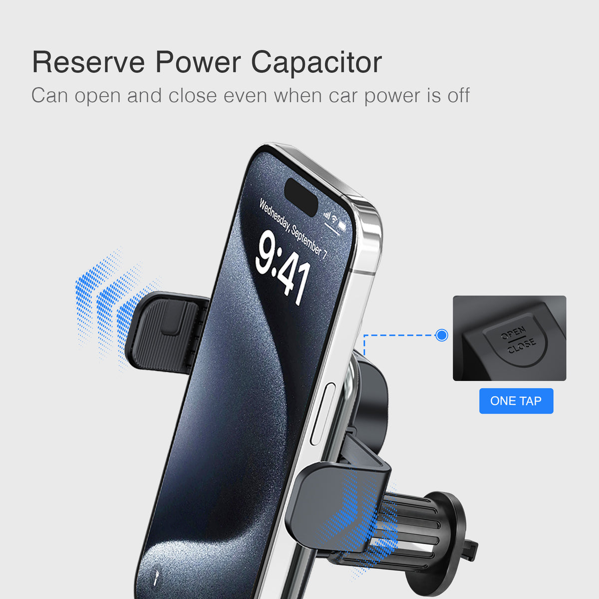 Auto Grip Metal Hook Wireless Car Charger