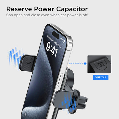 Auto Grip Wireless Car Charger Phone Mount Qi Certified Multi-Angle Suction Cup Auto-Clamp for iPhone and Android