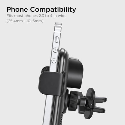 Auto Grip Wireless Car Charger Phone Mount Qi Certified Multi-Angle Suction Cup Auto-Clamp for iPhone and Android