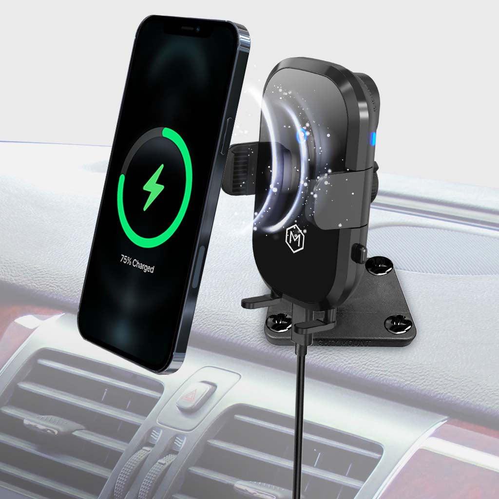 Auto Scan Fast Wireless Car Charger Mount with Drill Base AMPS Mounting Plate