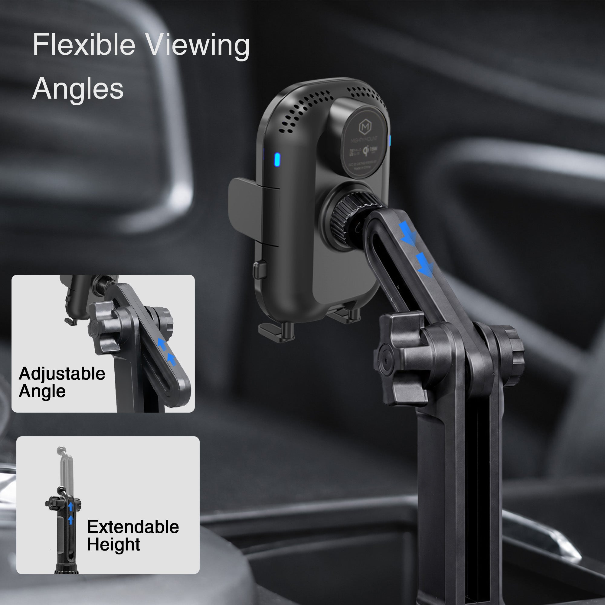 Auto Scan Wireless Charger Cup Holder Phone Mount