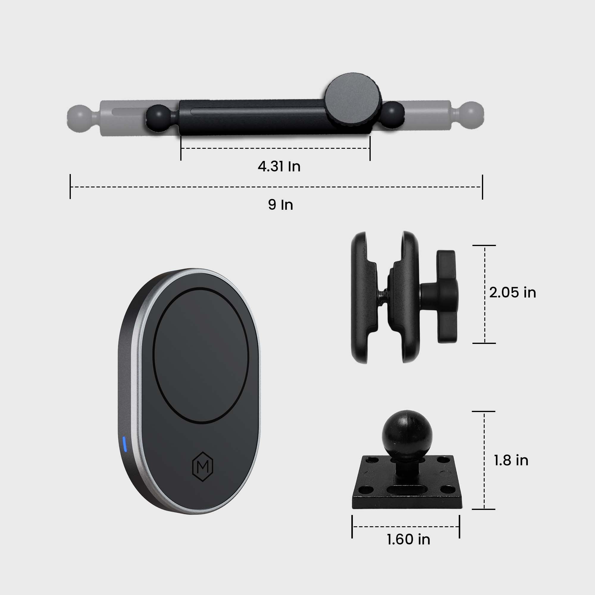 Heavy Duty Rugged MagSafe Wireless Charger Phone Mount