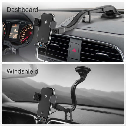 Auto Grip Wireless Charger Flexible Gooseneck Suction Cup Phone Mount