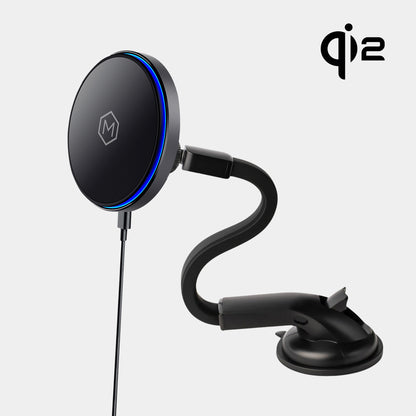 Qi2 MagSafe Wireless Flexible Gooseneck Suction Cup Phone Mount
