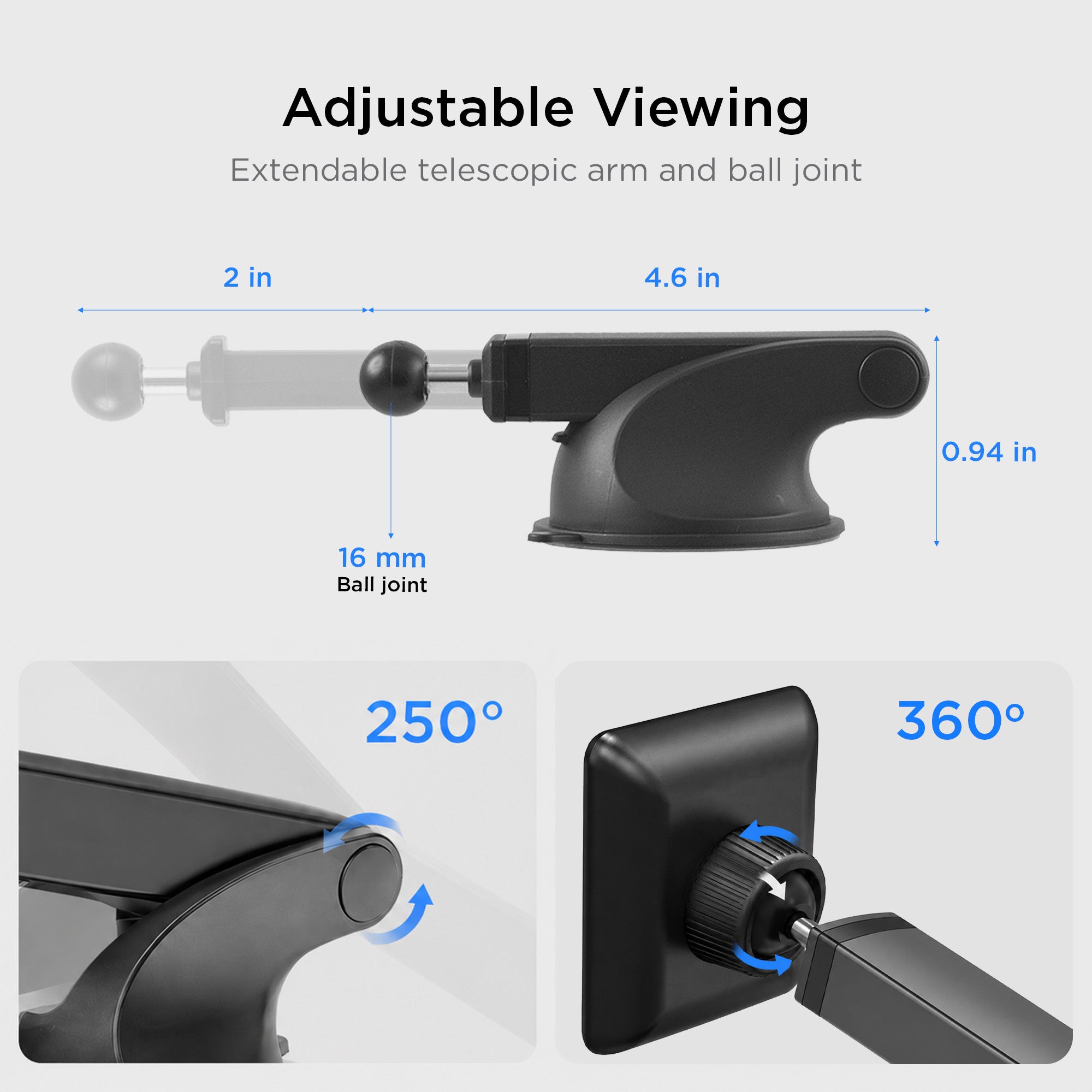 Simpl Touch Dashboard Phone Mount for iPhone & Android