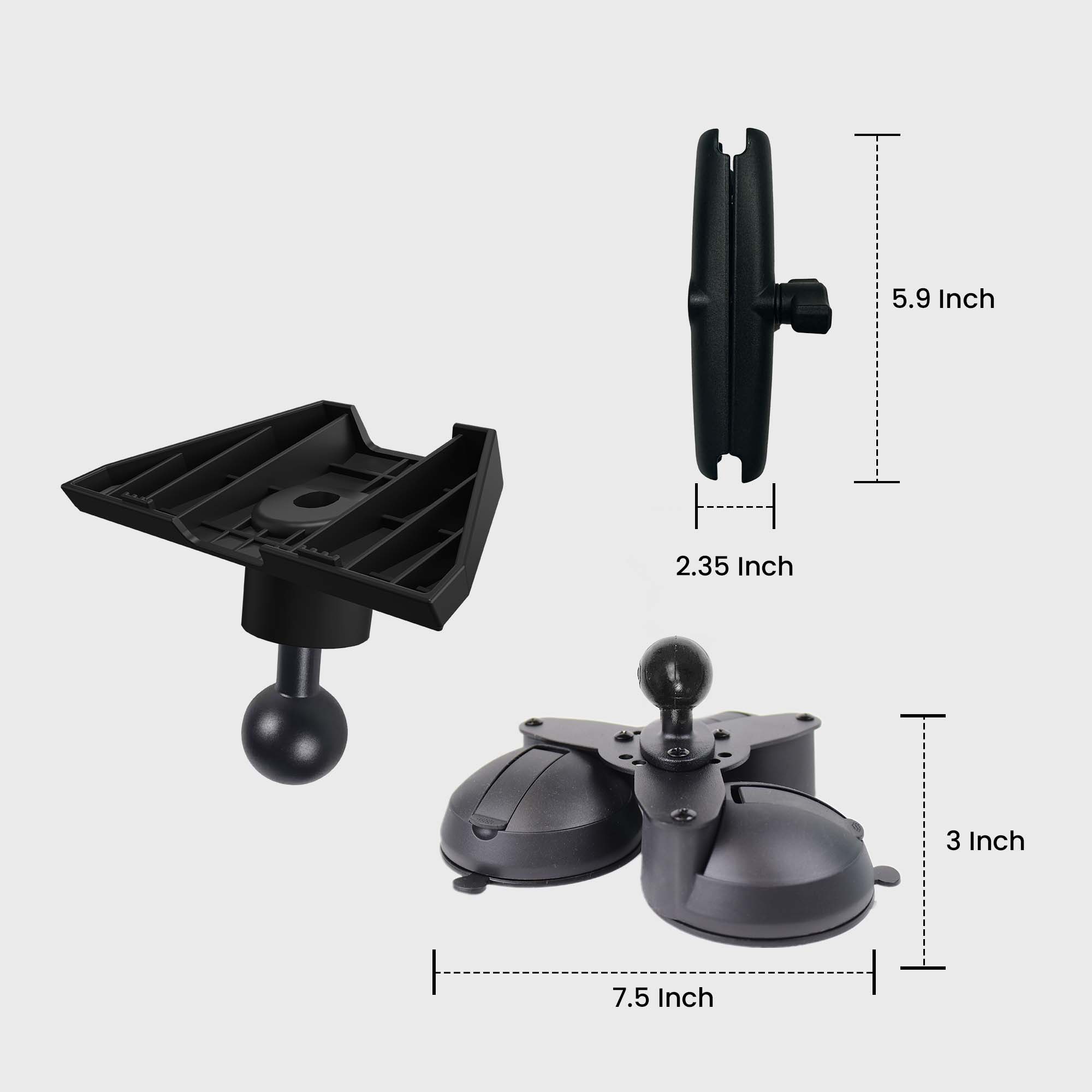 Triple Suction Cup Mount For Starlink Mini