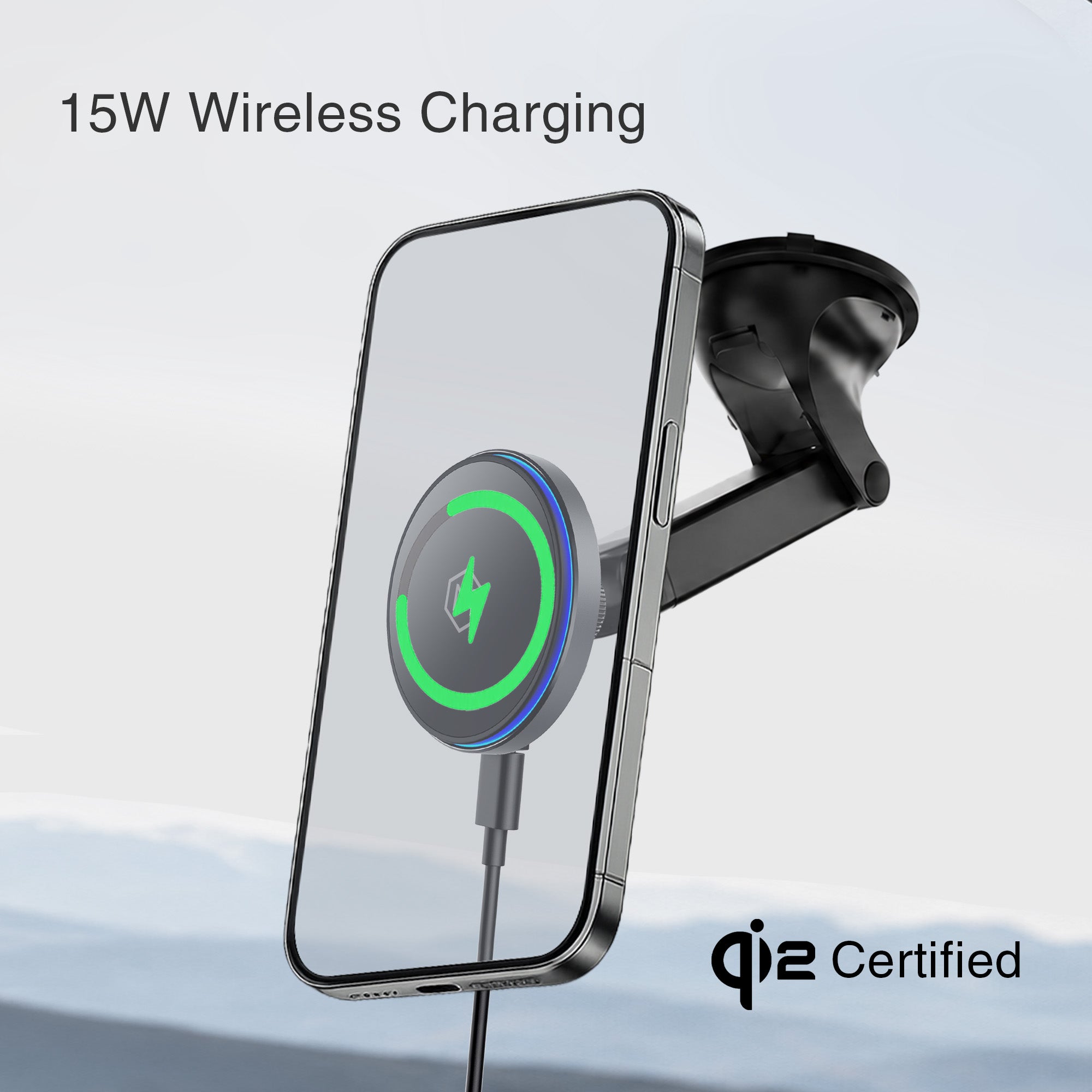MagSwitch Qi2 Wireless Telescopic Suction Cup Phone Mount