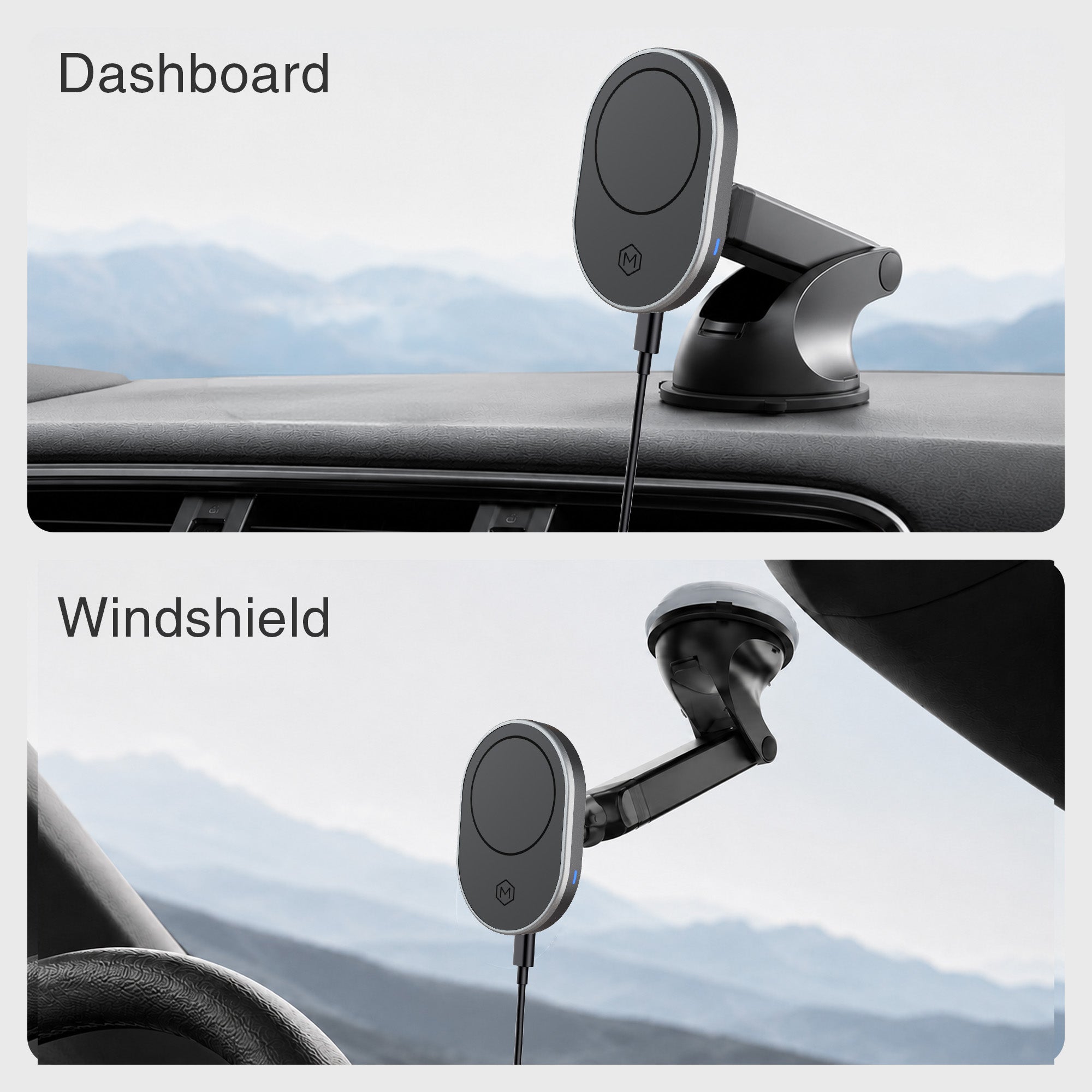 MagSafe Wireless Charger Telescopic Suction Cup Phone Mount