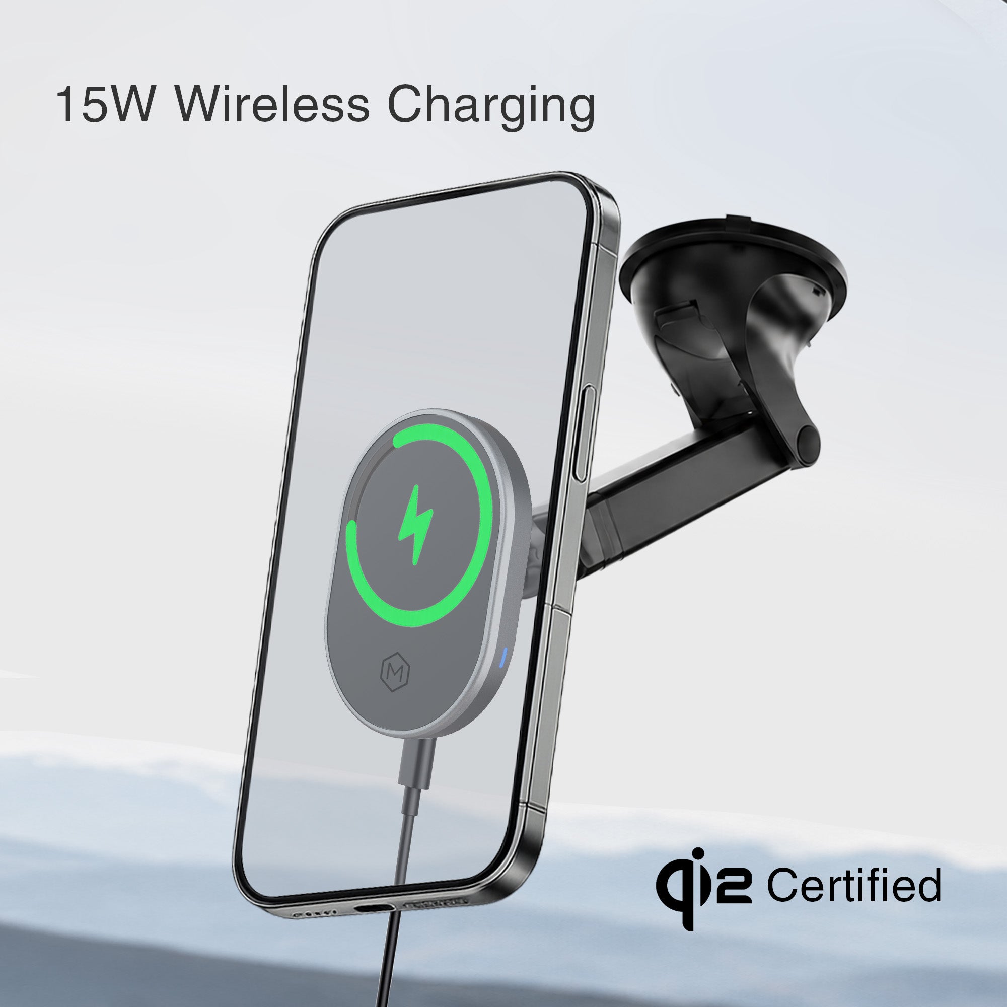MagSafe Wireless Charger Telescopic Suction Cup Phone Mount