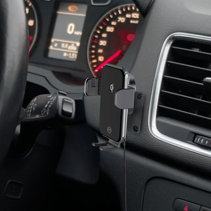 Auto Grip 15W Wireless Car Charger – Qi Certified AMPS Plate Mount Auto-Clamp + Cooling Fan + 30W PD Adapter