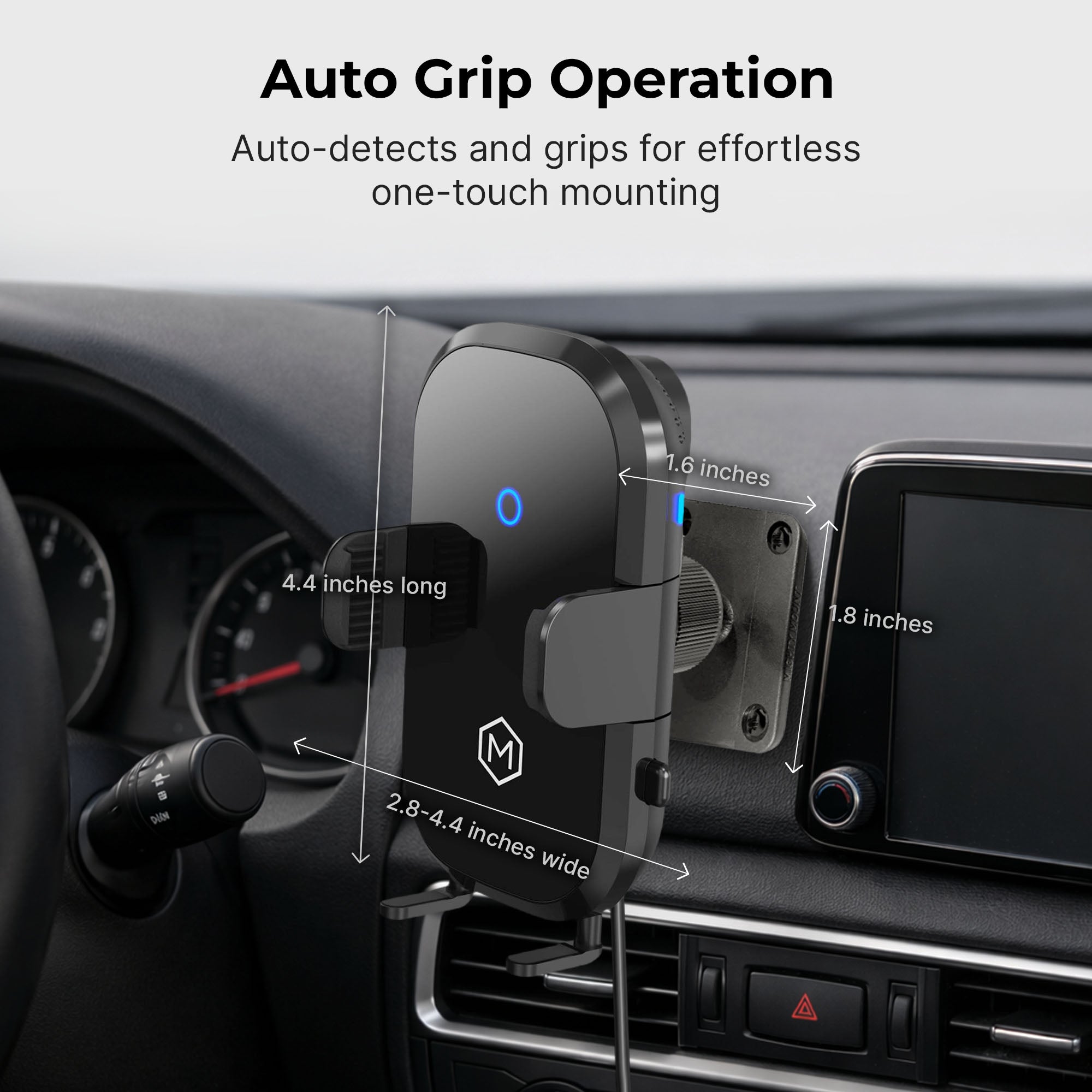 Auto Scan Fast Wireless Car Charger Mount with Drill Base AMPS Mounting Plate