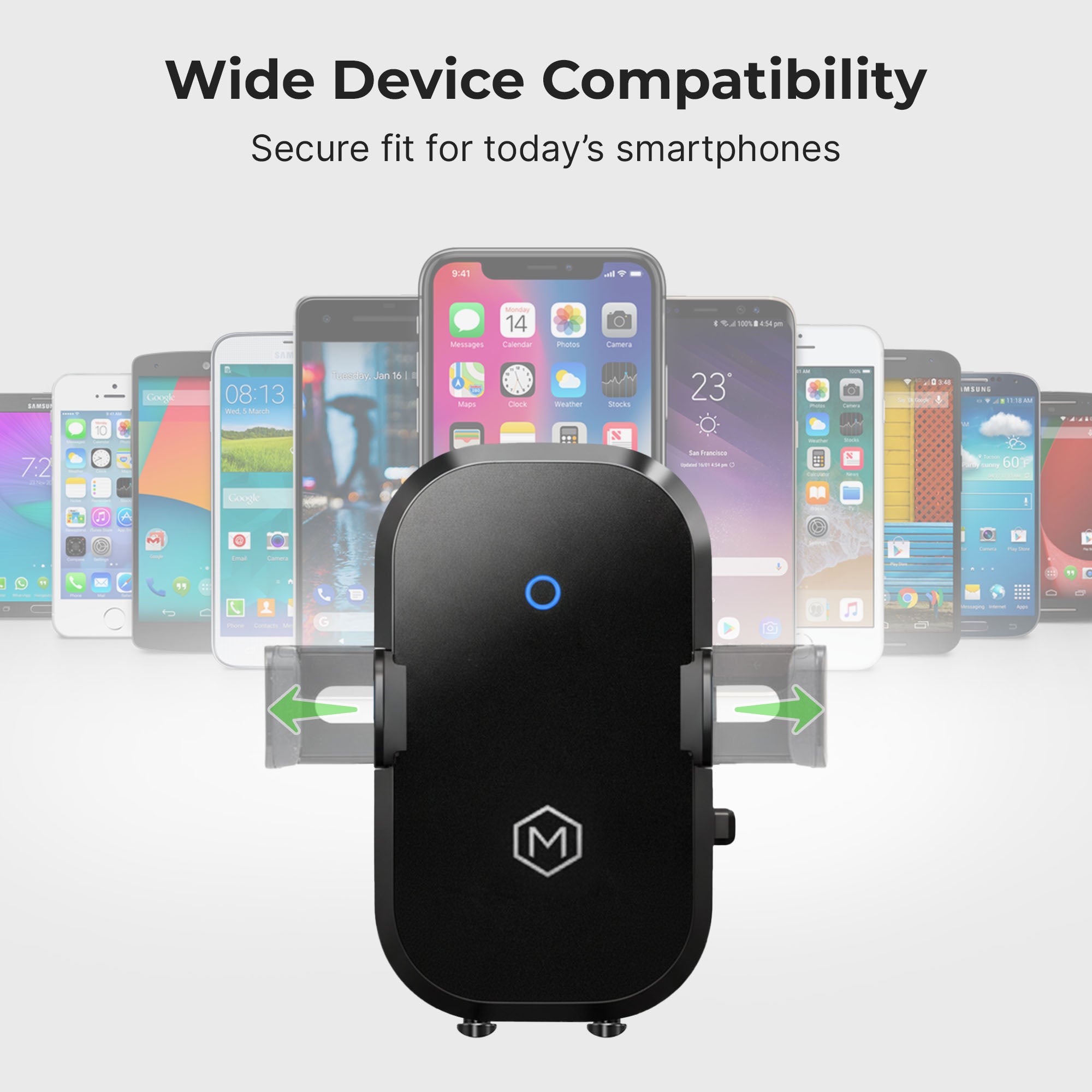 Auto Scan Fast Wireless Car Charger Mount with Drill Base AMPS Mounting Plate