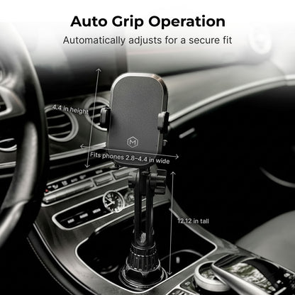 Universal Cup Holder Phone Mount – Wireless Charger + 360° Cradle for iPhone Samsung Pixel