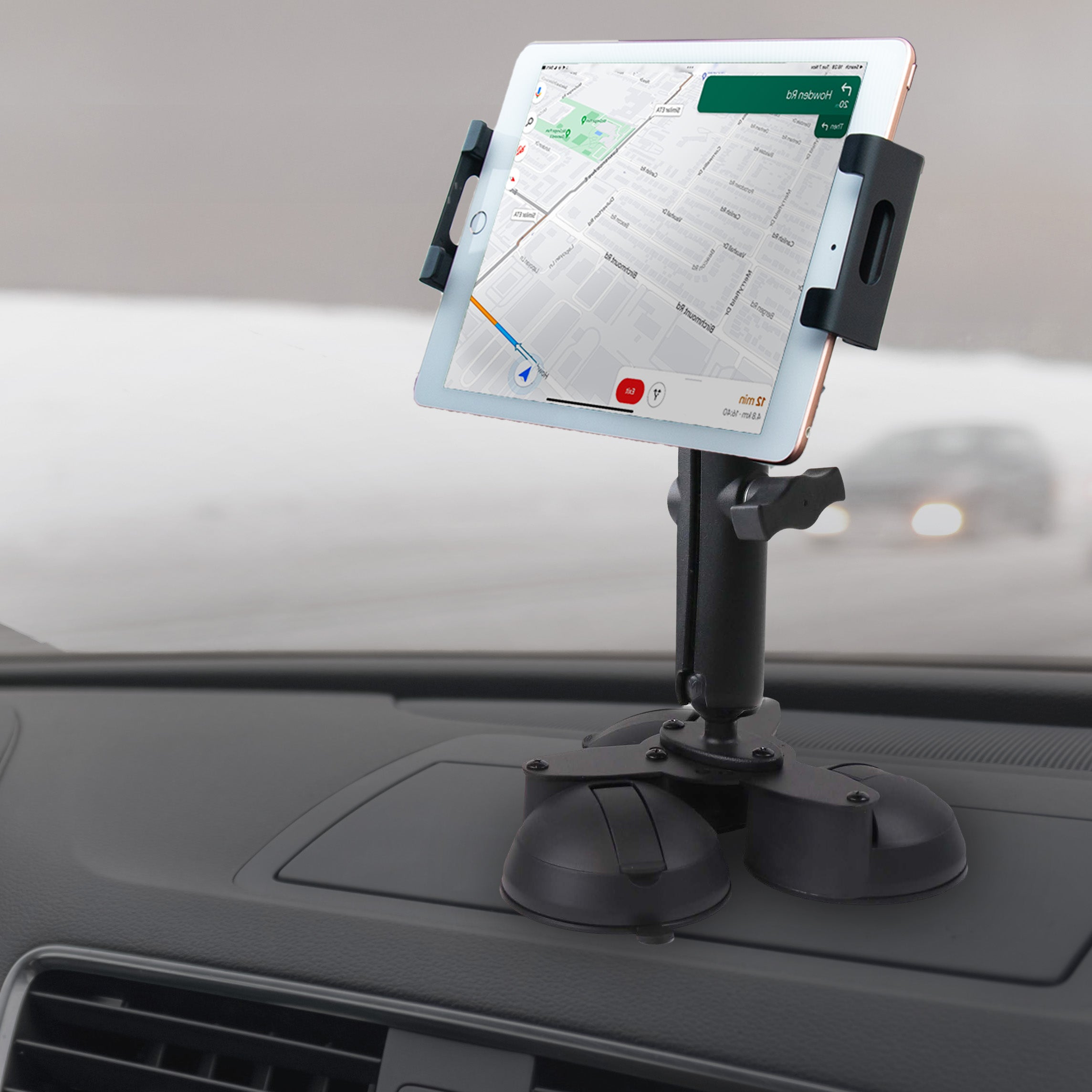 Heavy Duty Triple Suction iPad and Tablet Mount