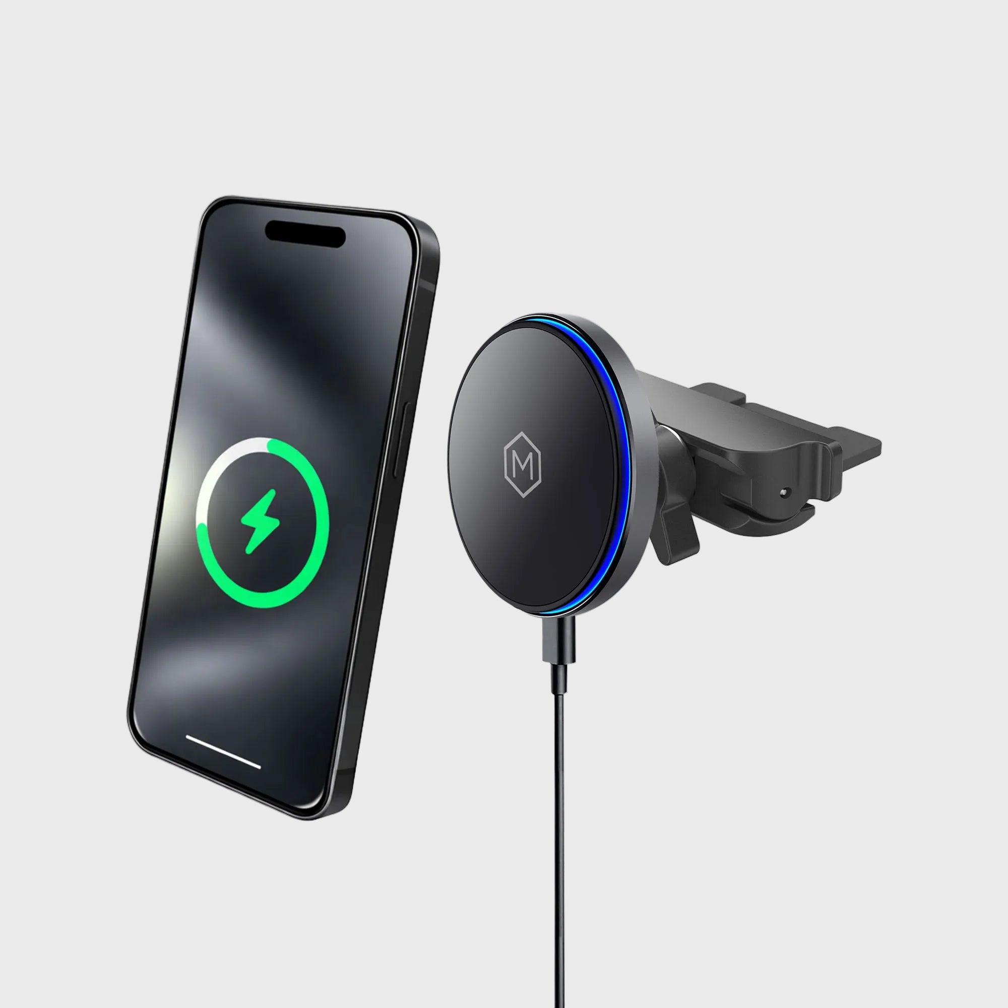 MagSwitch Qi2 Wireless Charger – CD Slot Mount 15W Fast Charging N52 Magnets for iPhone 12–17